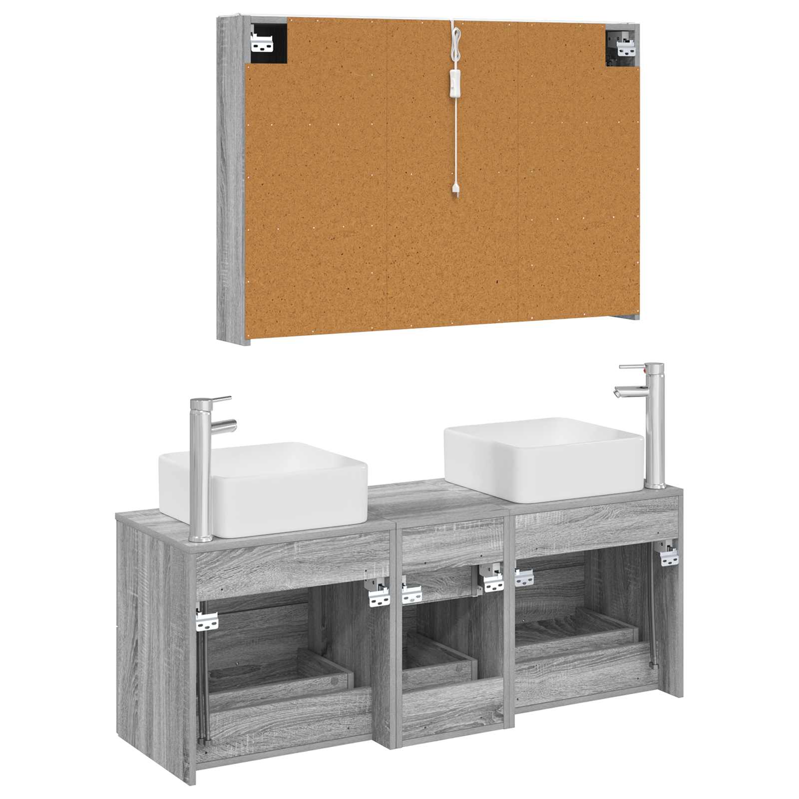 Set namještaja za kupaonicu 4 pcs Siva Sonoma