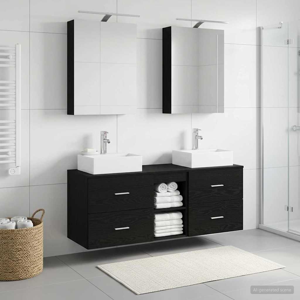 Set namještaja za kupaonicu 5 pcs Crni hrast