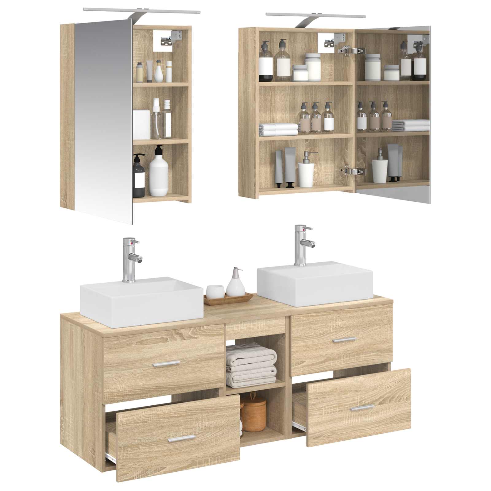 Set namještaja za kupaonicu 5 pcs Hrast sonoma