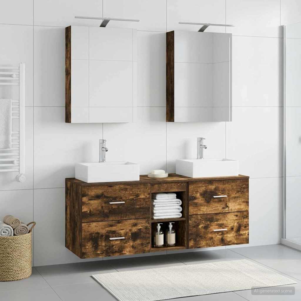 Set namještaja za kupaonicu 5 pcs Dimljeni hrast