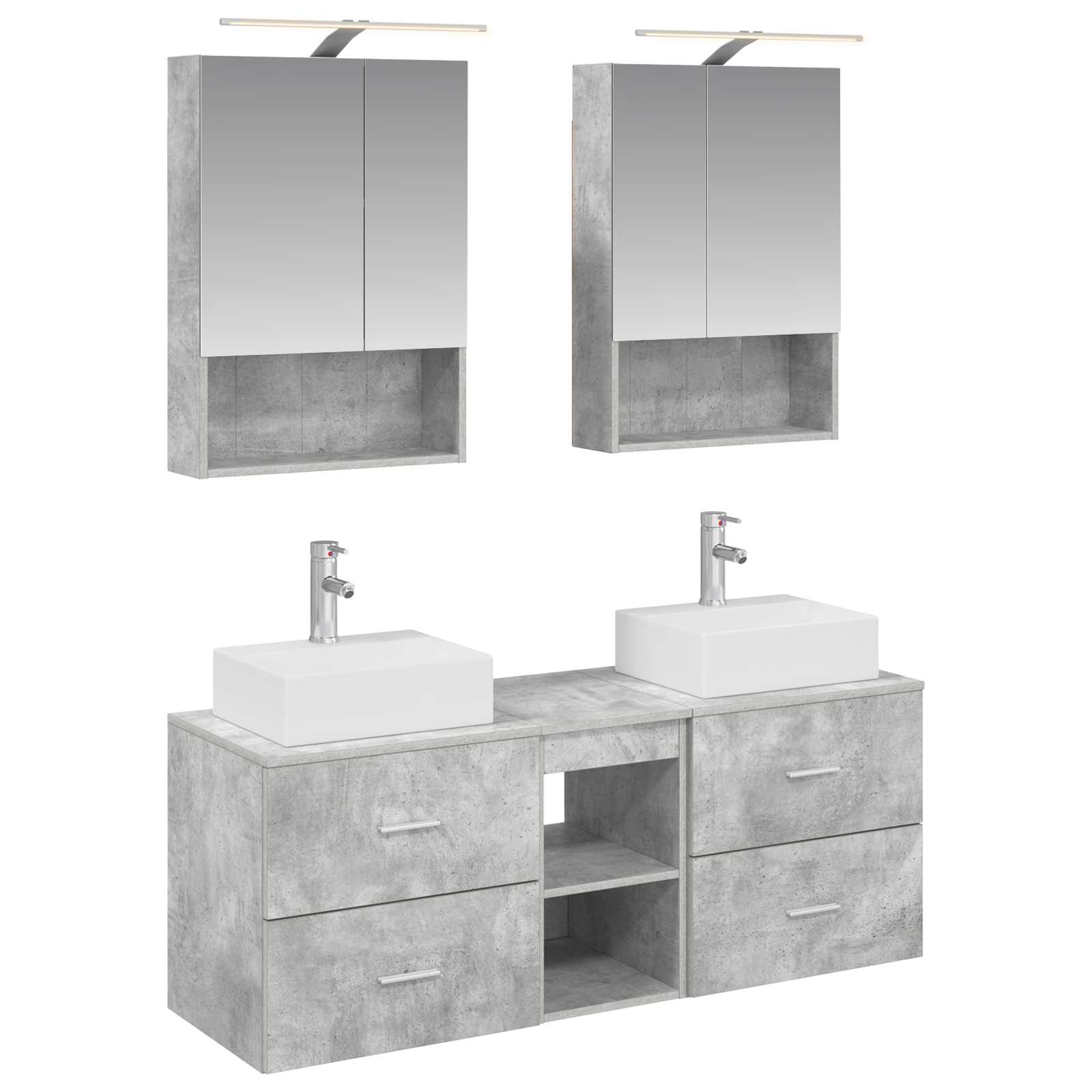 Set namještaja za kupaonicu 5 pcs Betonska siva
