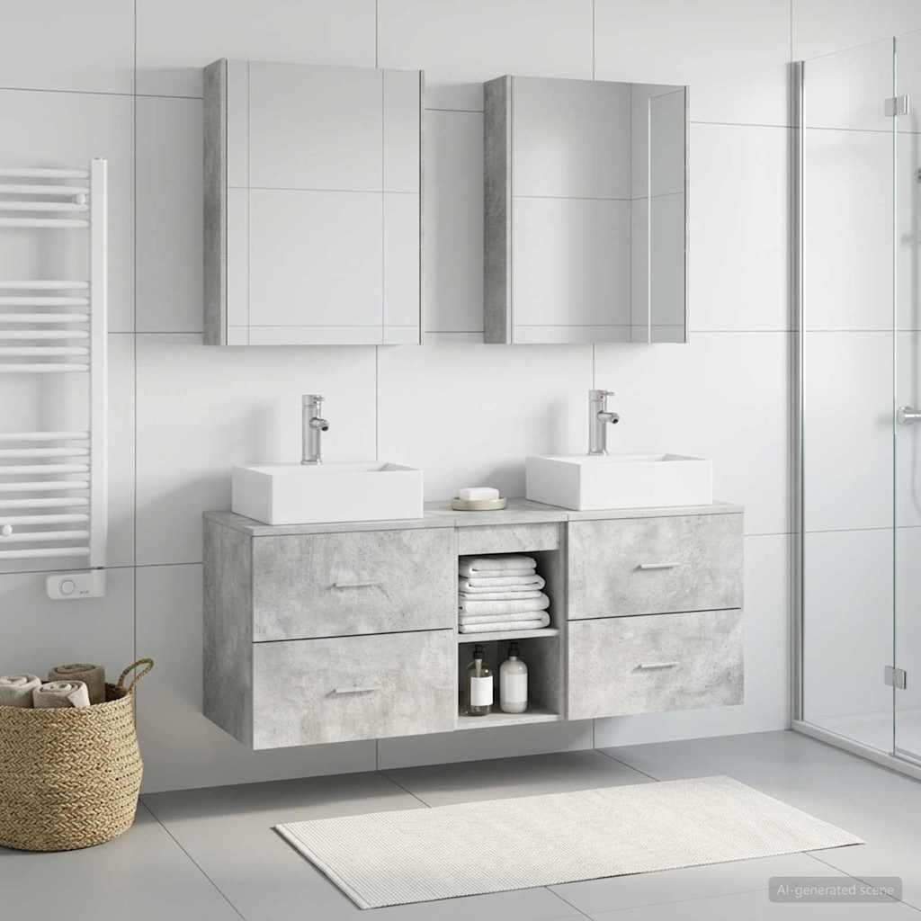 Set namještaja za kupaonicu 5 pcs Betonska siva