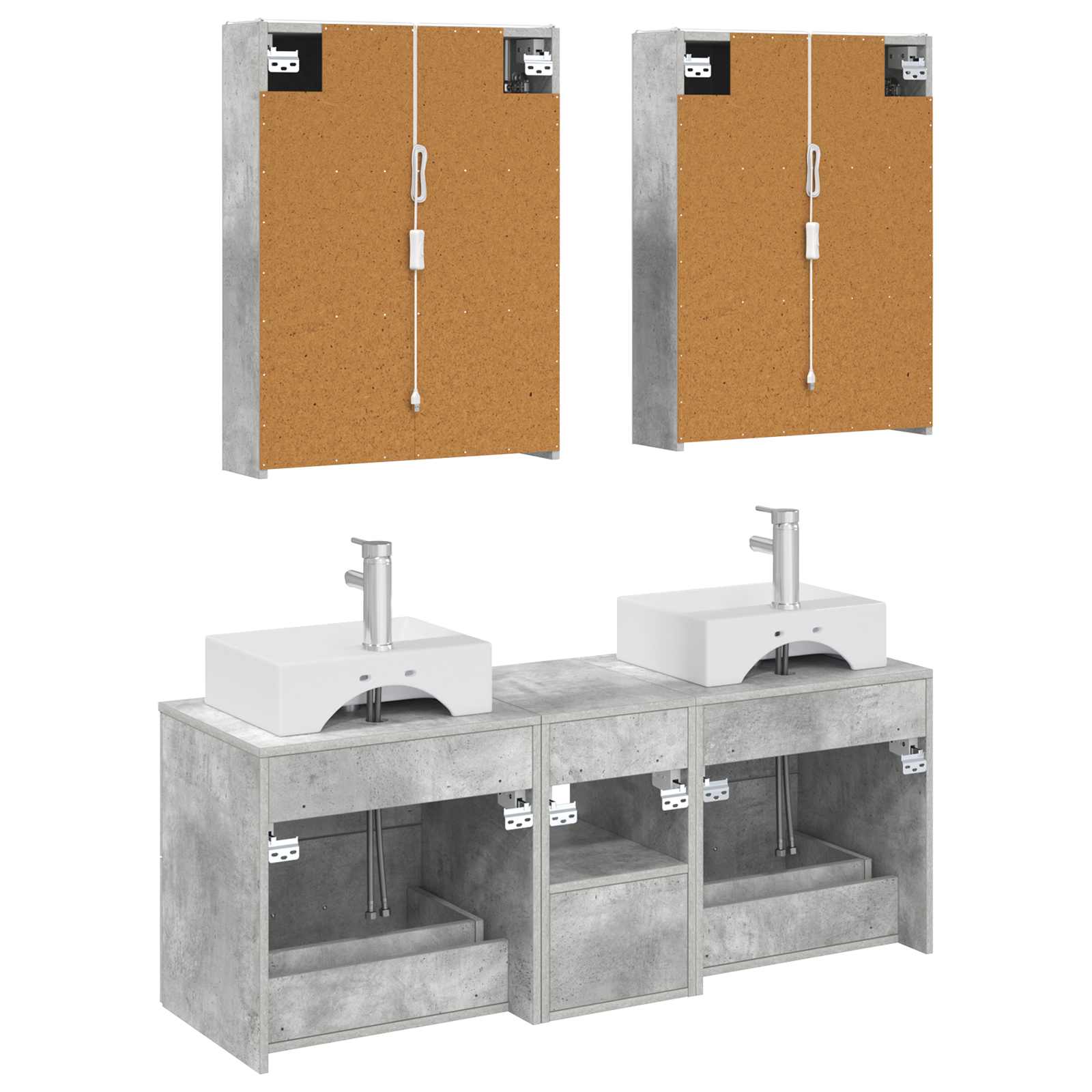 Set namještaja za kupaonicu 5 pcs Betonska siva