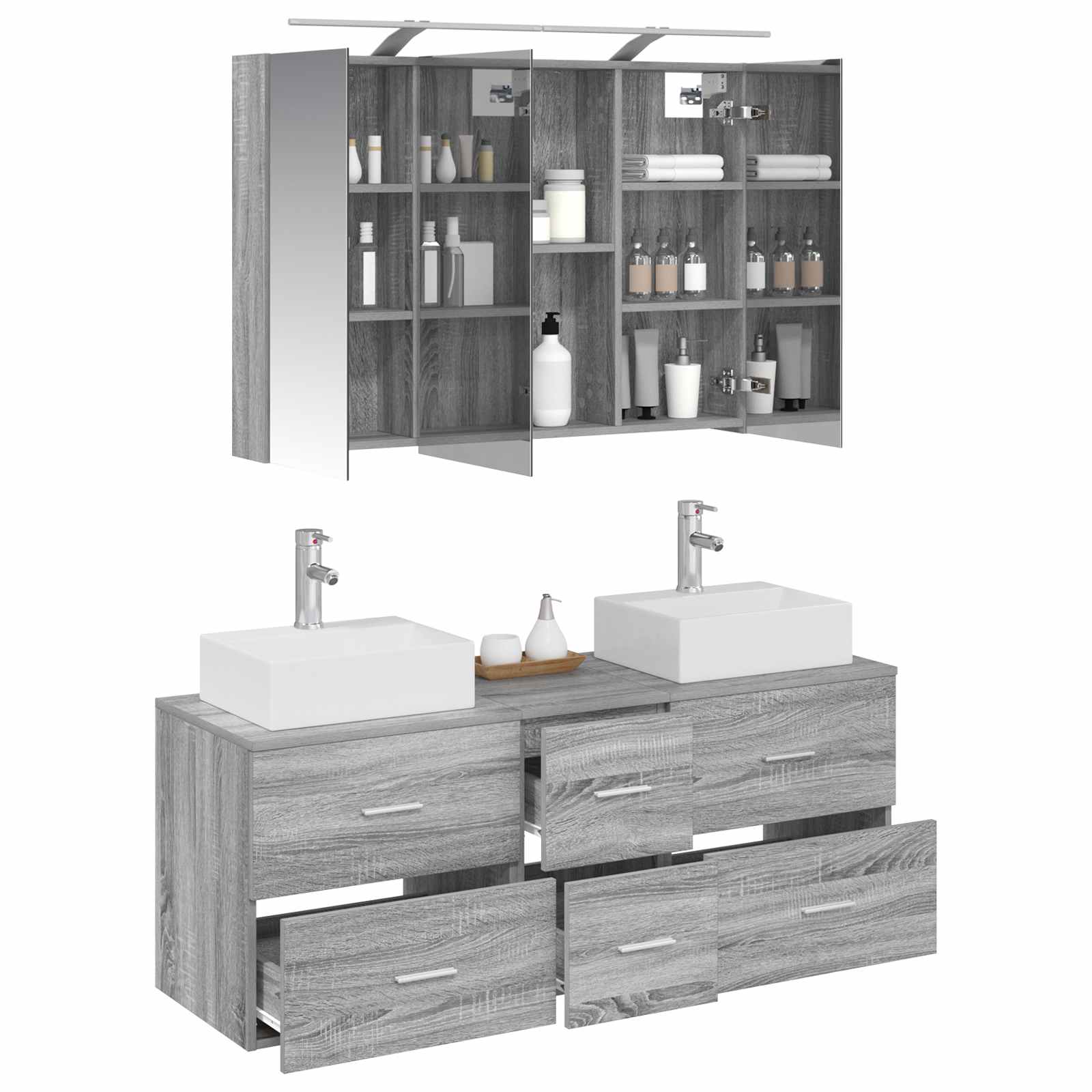 Set namještaja za kupaonicu 4 pcs Siva Sonoma