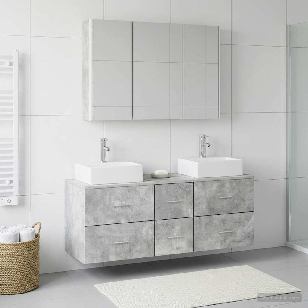 Set namještaja za kupaonicu 4 pcs Betonska siva