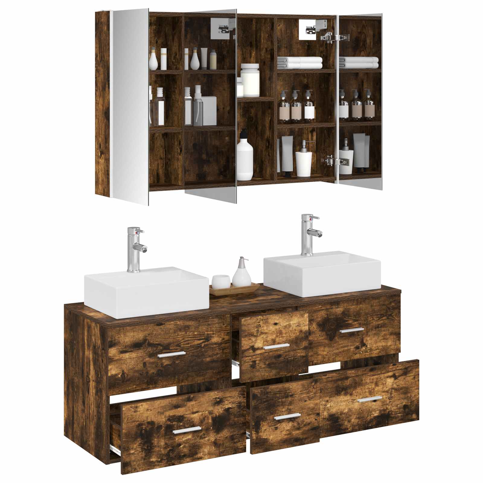 Set namještaja za kupaonicu 4 pcs Dimljeni hrast