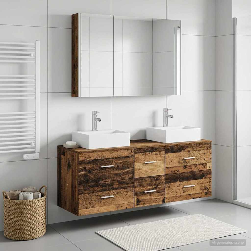 Set namještaja za kupaonicu 4 pcs Staro drvo