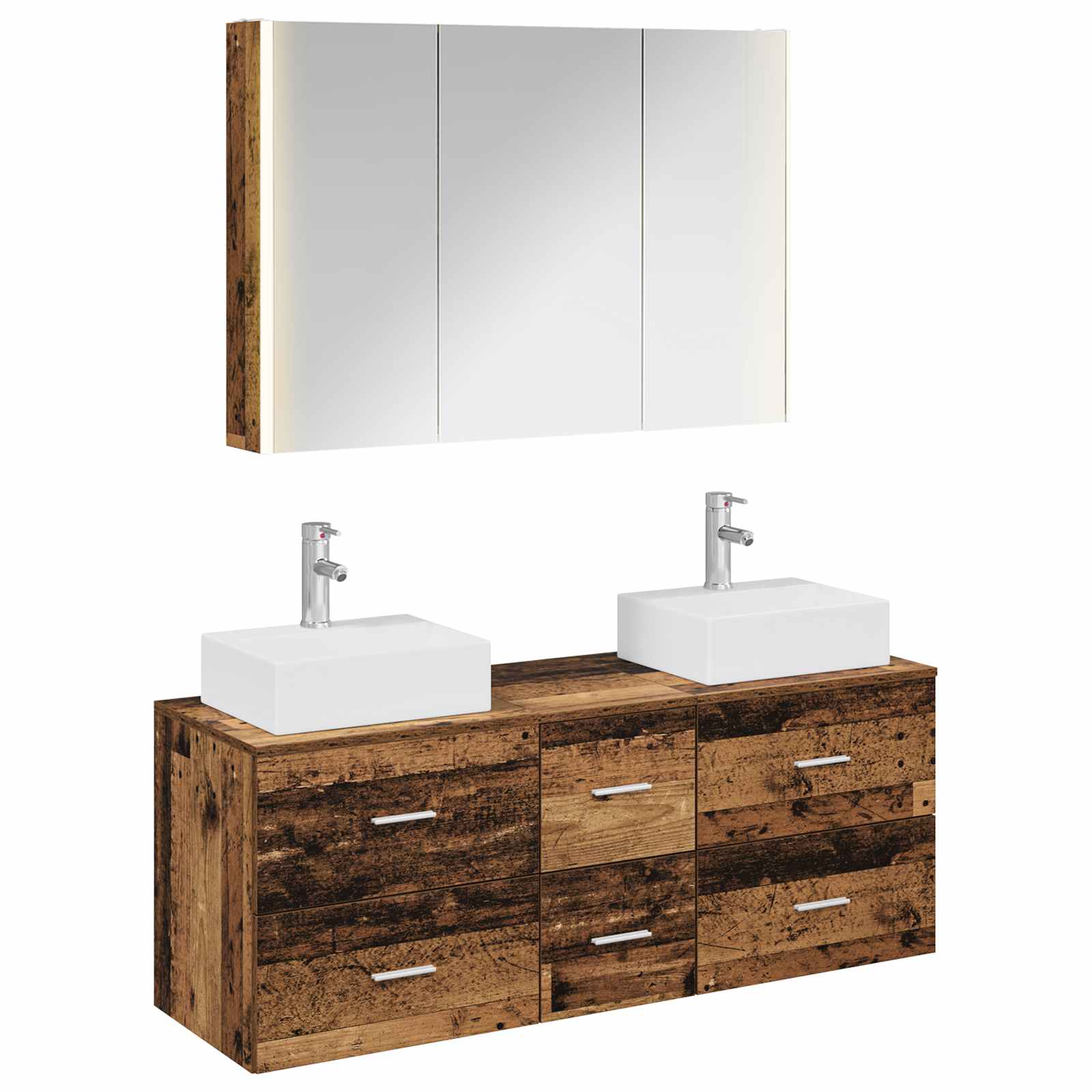 Set namještaja za kupaonicu 4 pcs Staro drvo