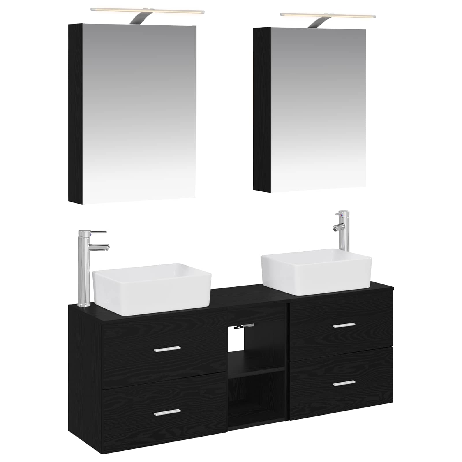 Set namještaja za kupaonicu 5 pcs Crni hrast