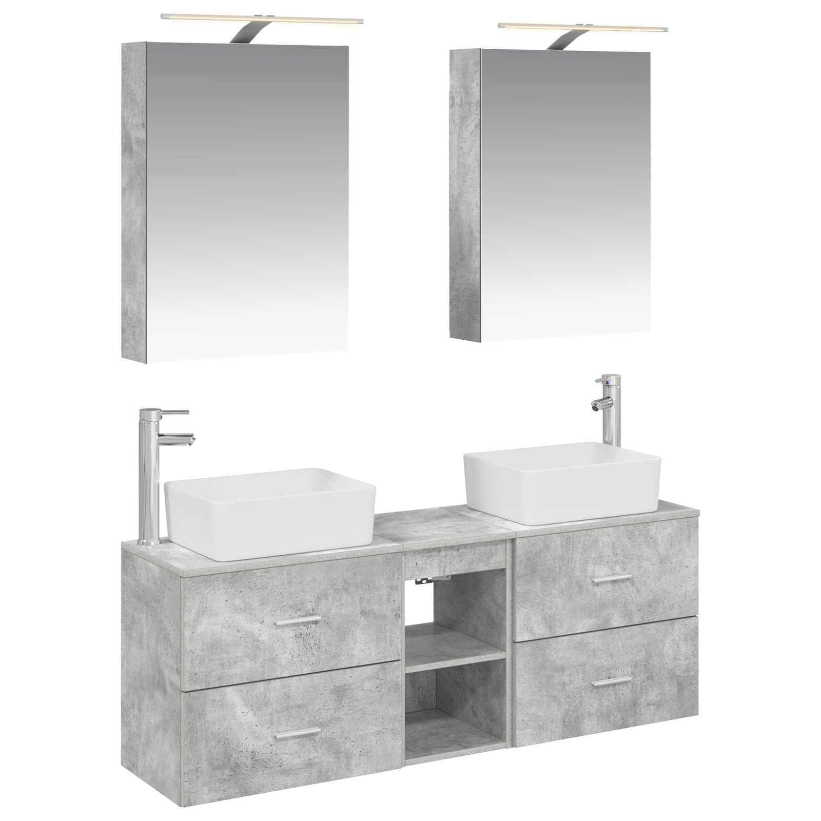 Set namještaja za kupaonicu 5 pcs Betonska siva
