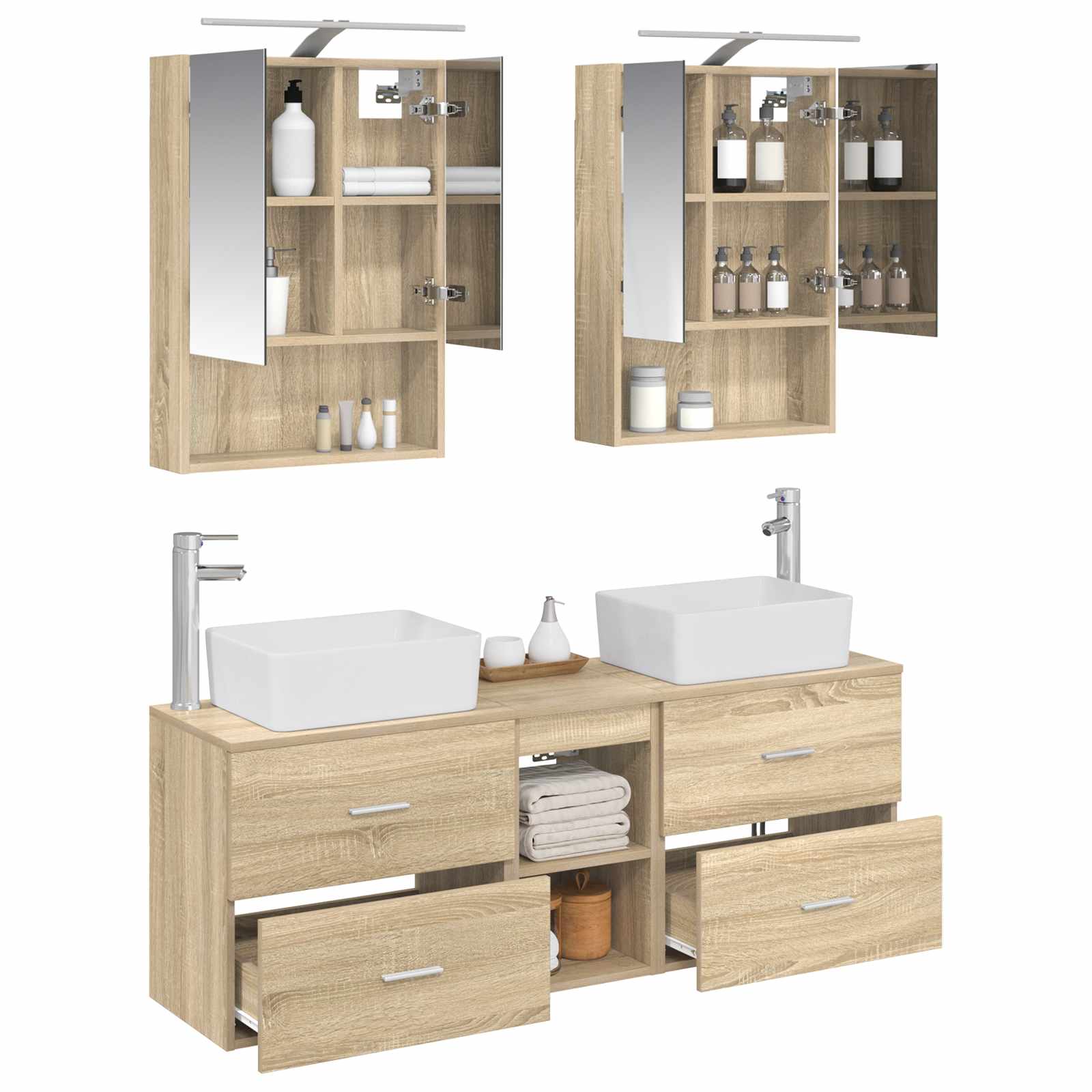 Set namještaja za kupaonicu 5 pcs Hrast sonoma