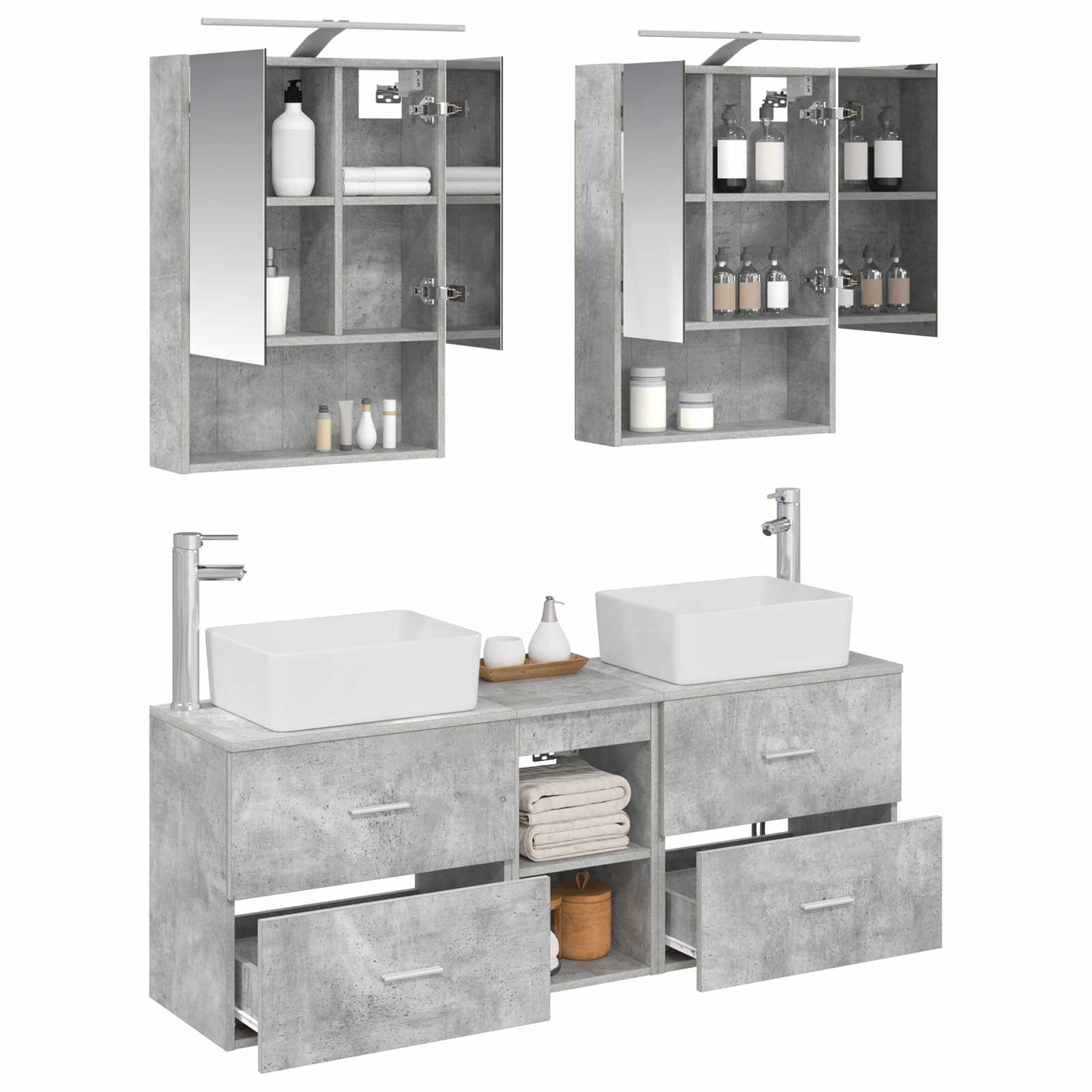 Set namještaja za kupaonicu 5 pcs Betonska siva