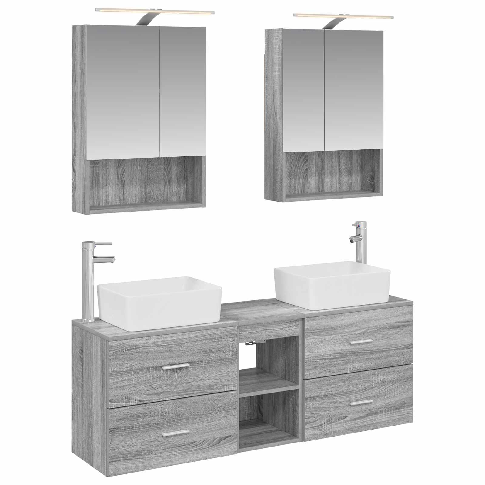 Set namještaja za kupaonicu 5 pcs Siva Sonoma