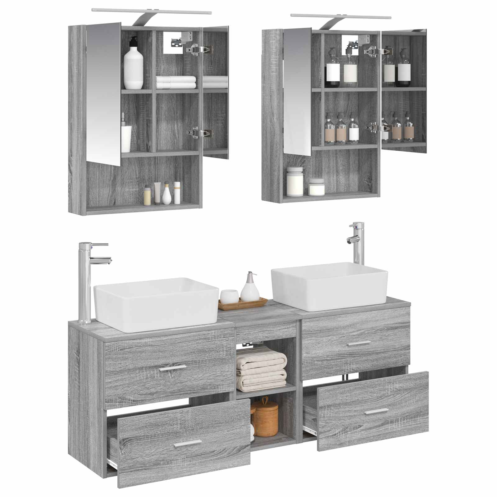 Set namještaja za kupaonicu 5 pcs Siva Sonoma