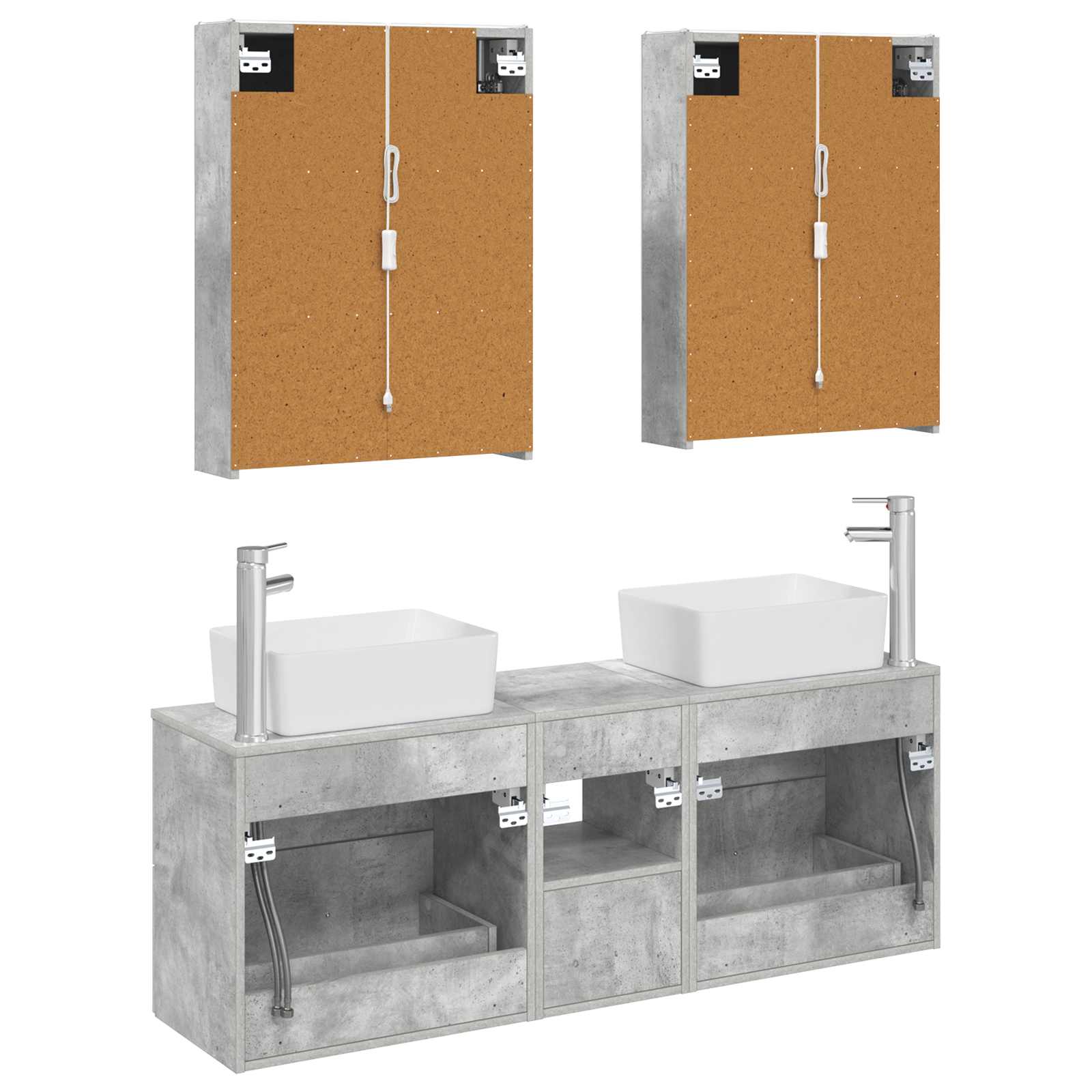 Set namještaja za kupaonicu 5 pcs Betonska siva