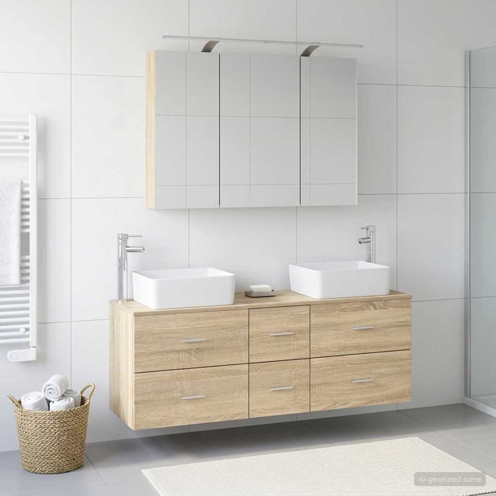 Set namještaja za kupaonicu 4 pcs Hrast sonoma