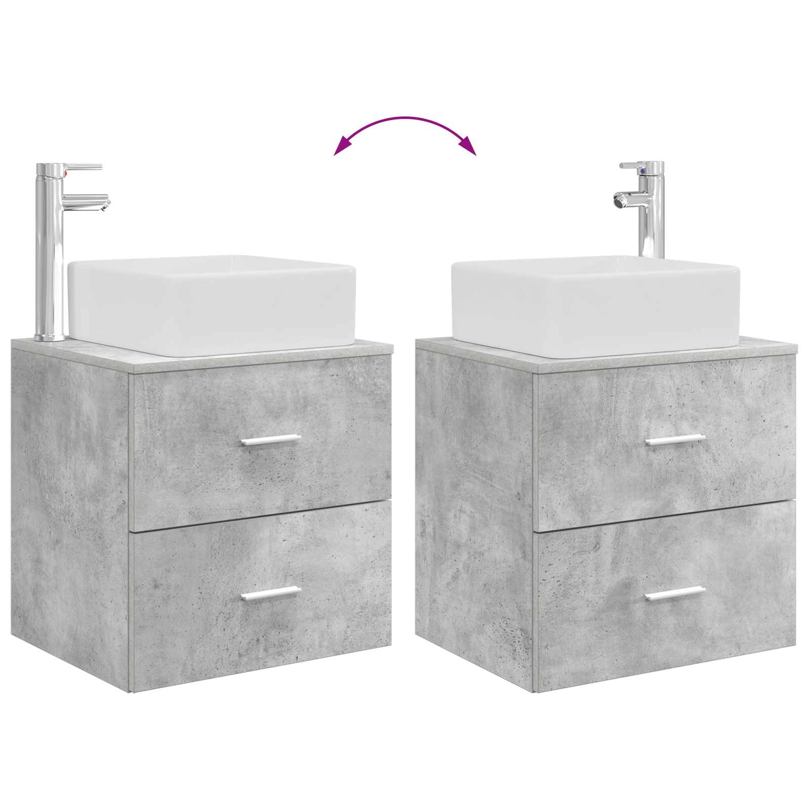 Set namještaja za kupaonicu 4 pcs Betonska siva