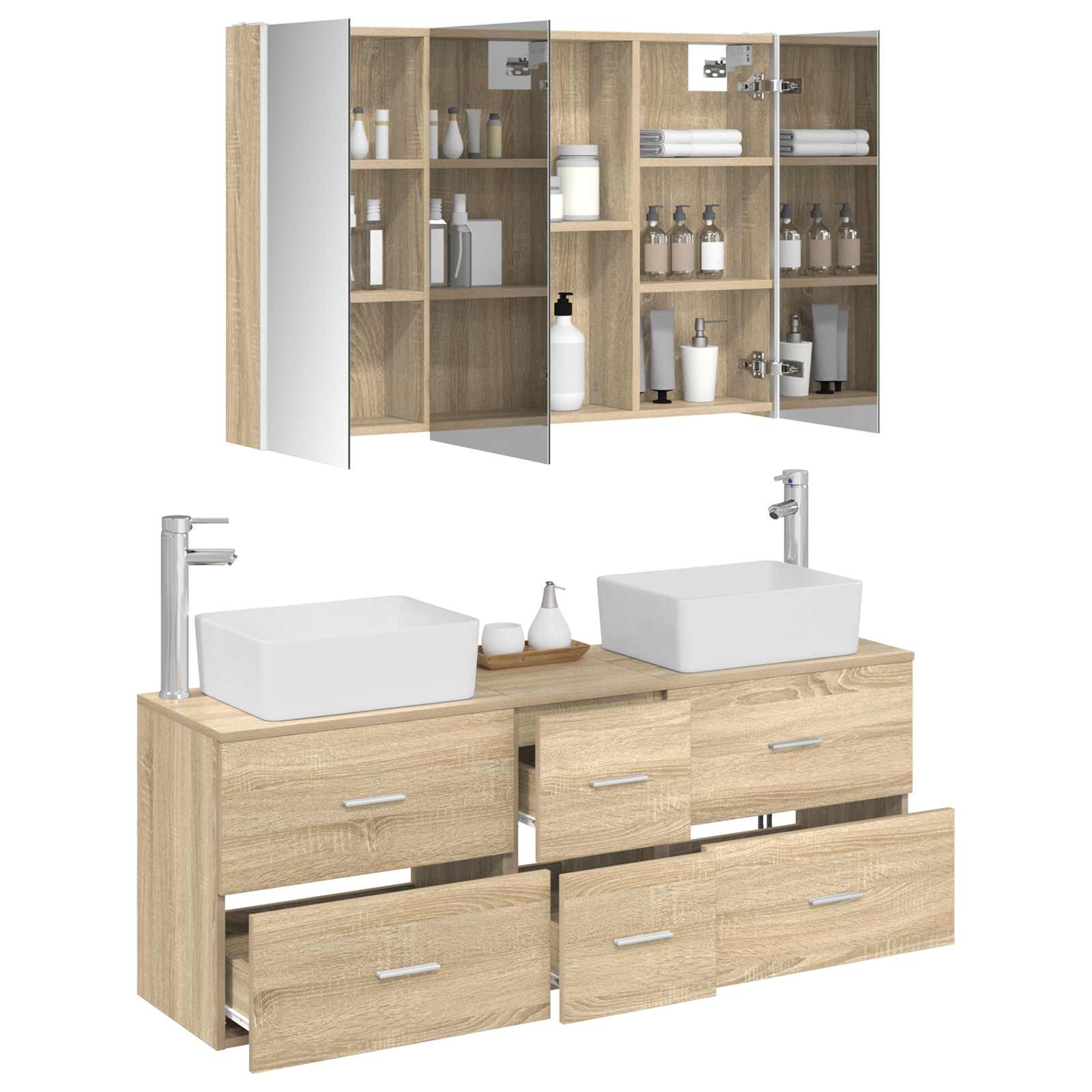 Set namještaja za kupaonicu 4 pcs Hrast sonoma