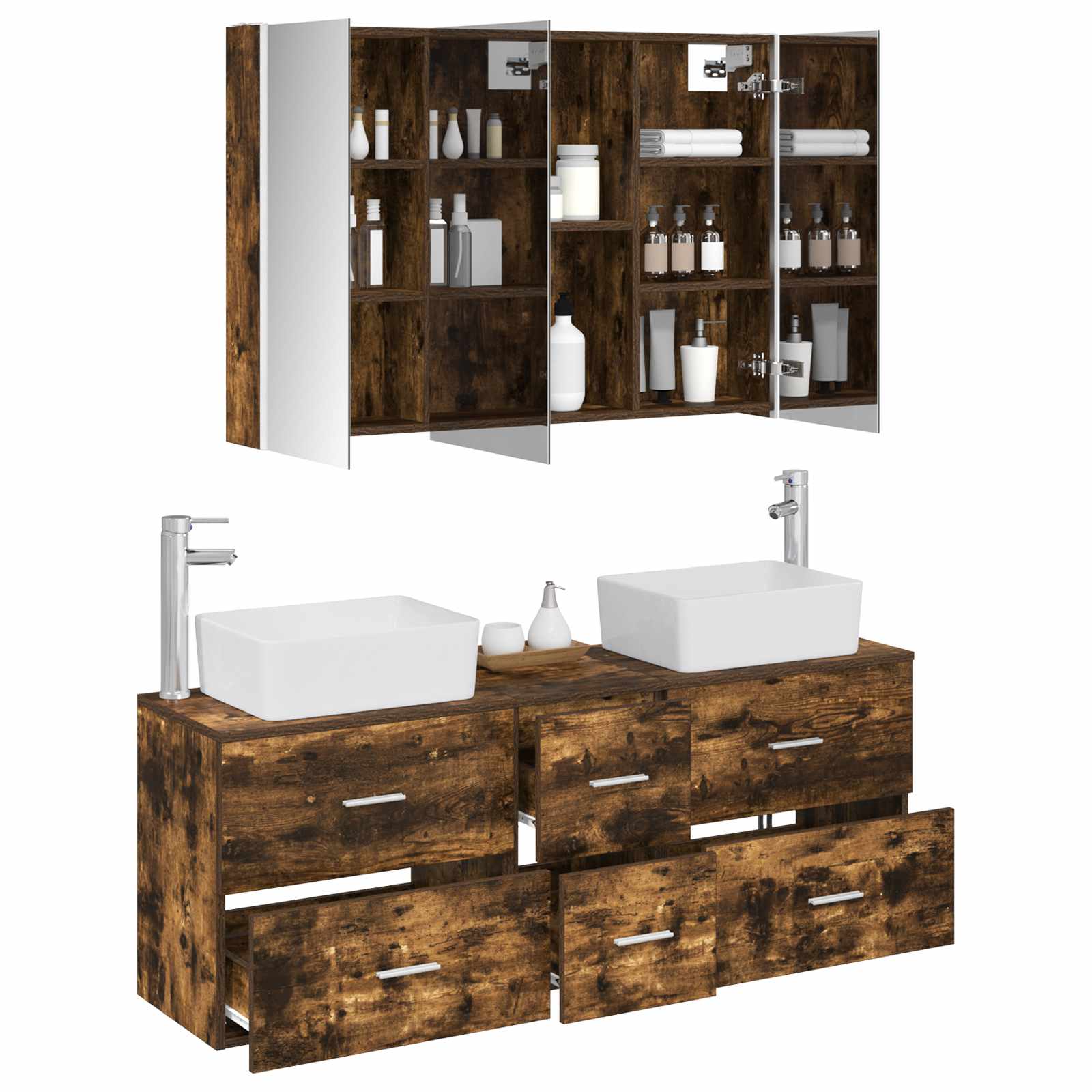 Set namještaja za kupaonicu 4 pcs Dimljeni hrast