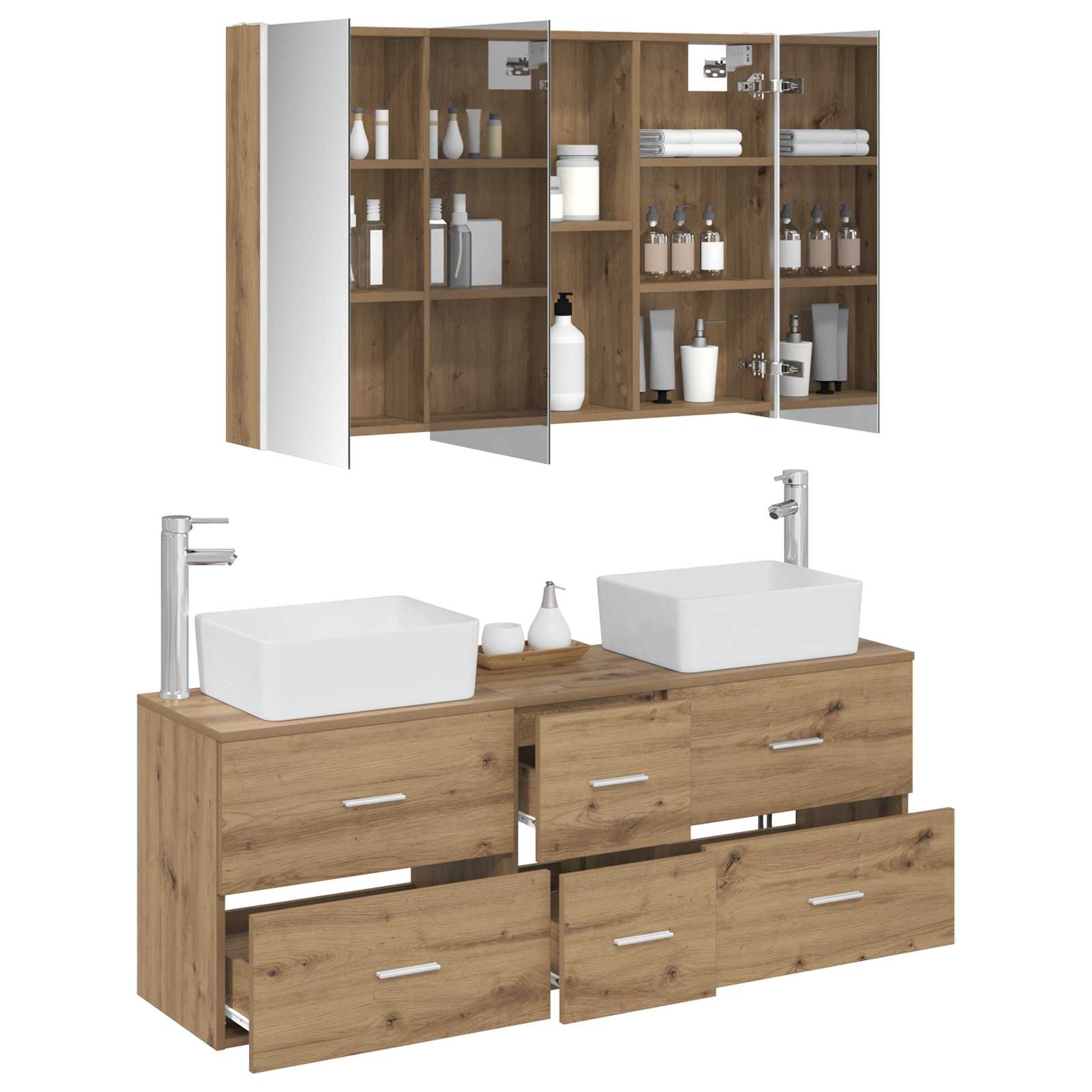Set namještaja za kupaonicu 4 pcs Hrast artisan