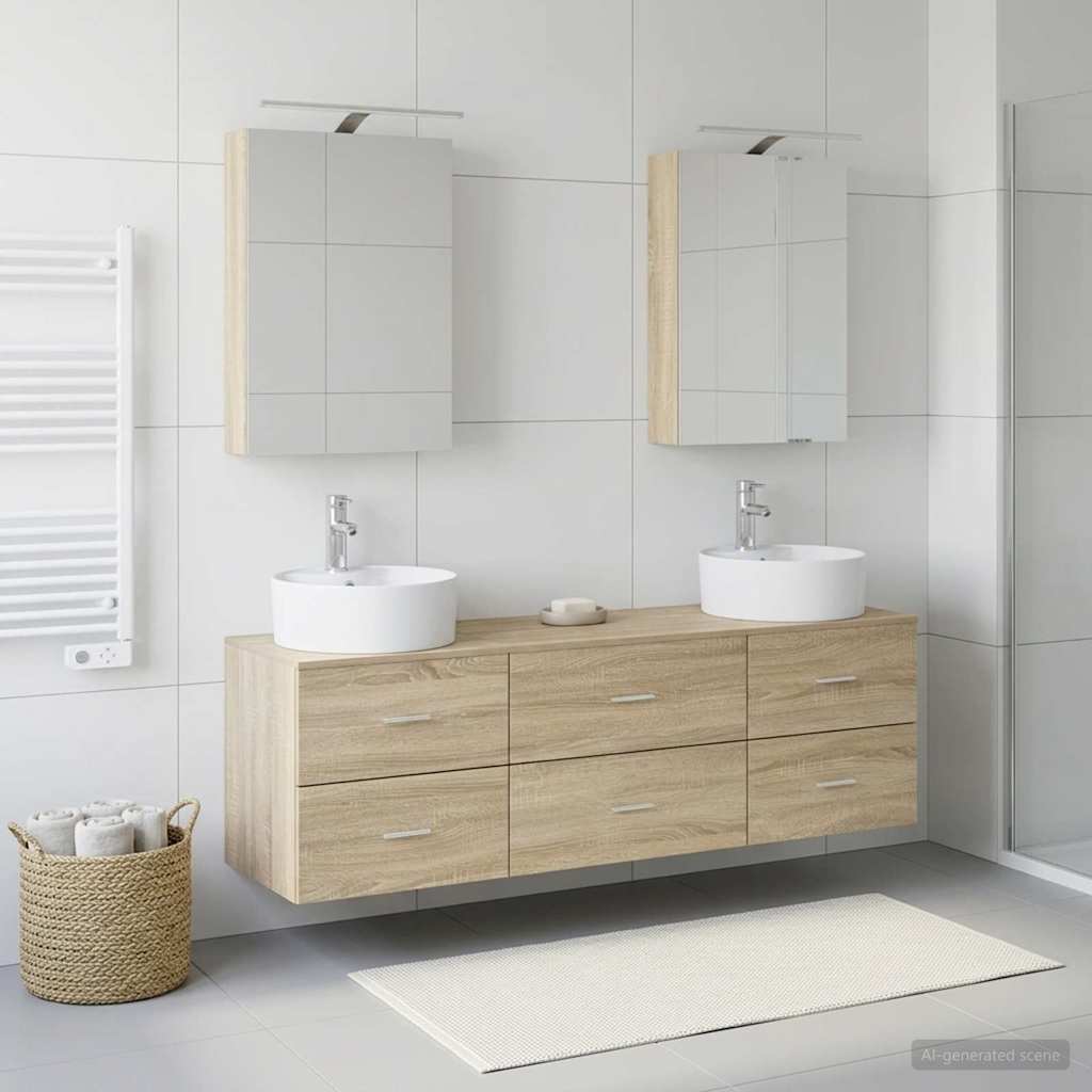 Set namještaja za kupaonicu 5 pcs Hrast sonoma