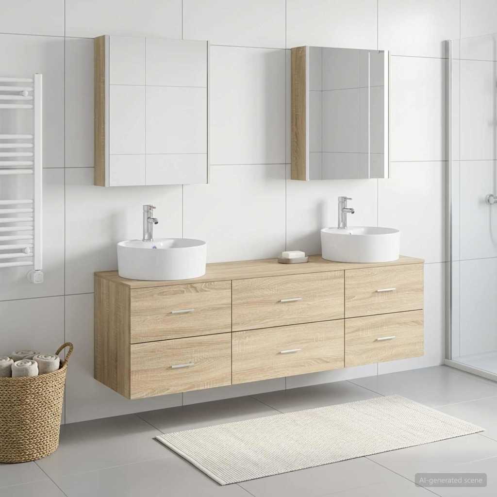 Set namještaja za kupaonicu 5 pcs Hrast sonoma