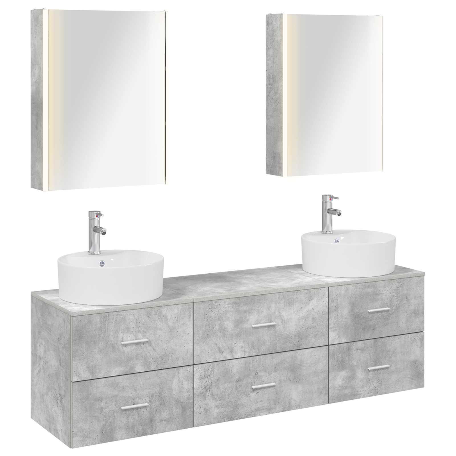 Set namještaja za kupaonicu 5 pcs Betonska siva