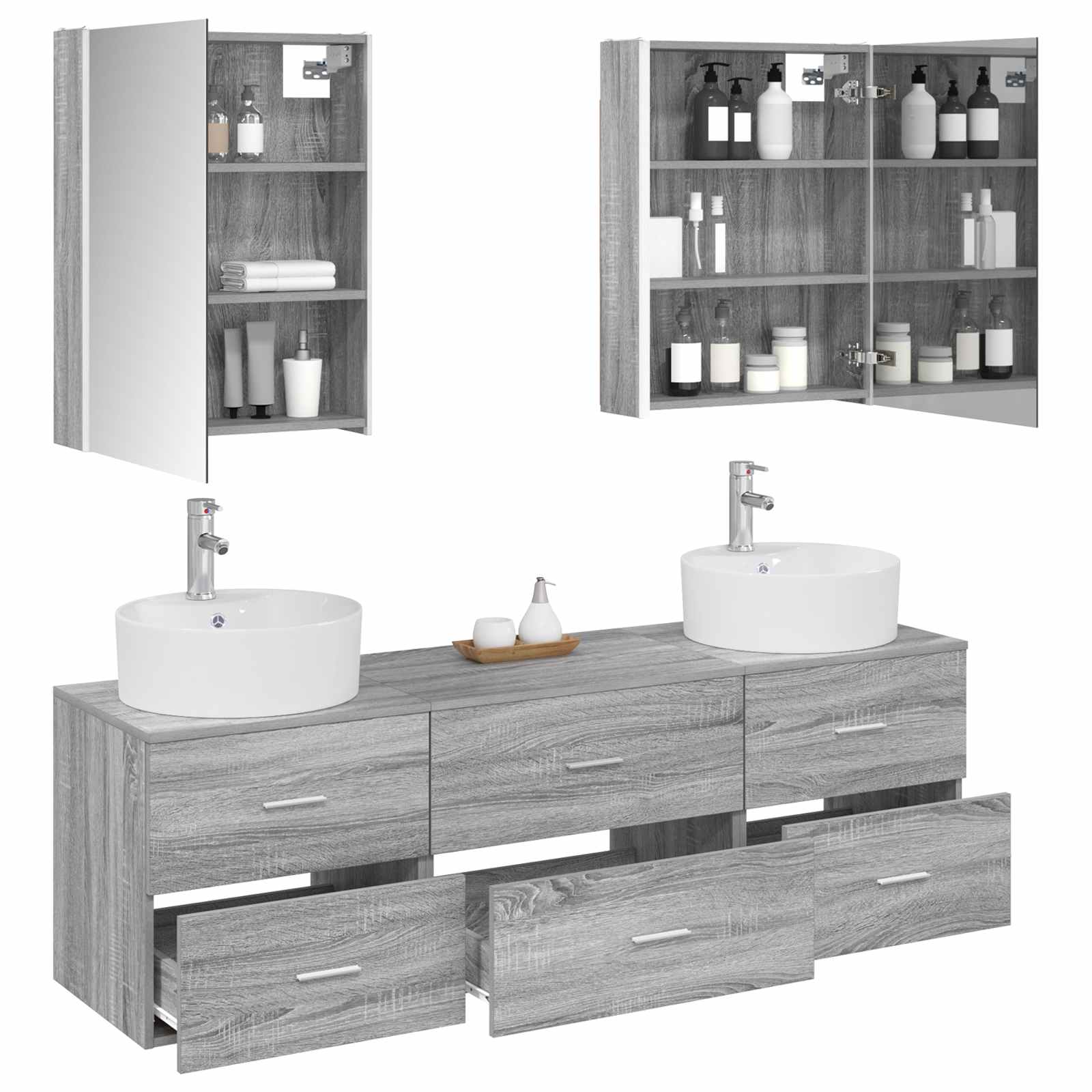 Set namještaja za kupaonicu 5 pcs Siva Sonoma