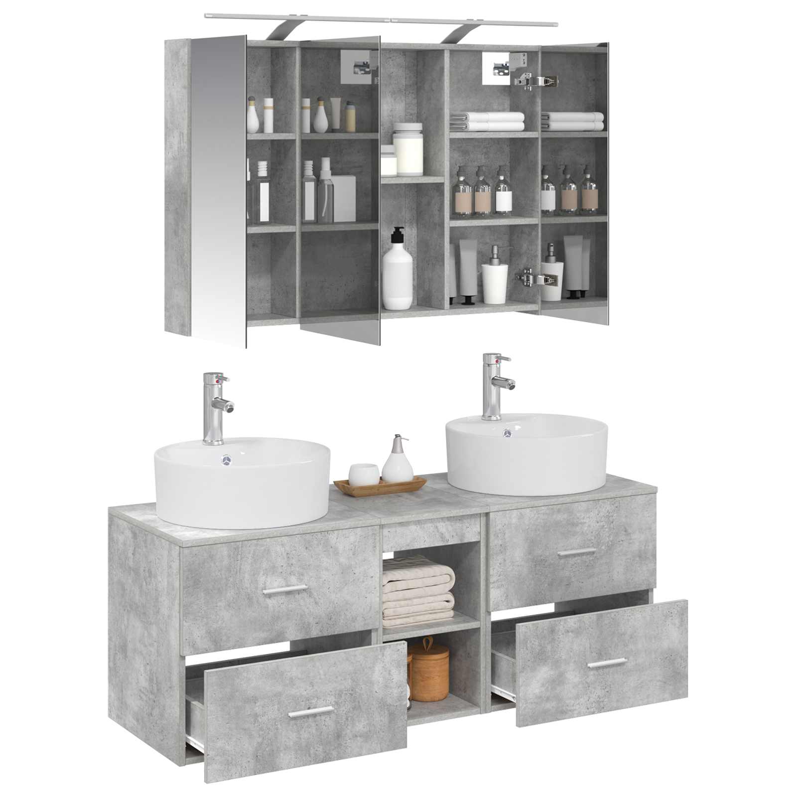 Set namještaja za kupaonicu 4 pcs Betonska siva