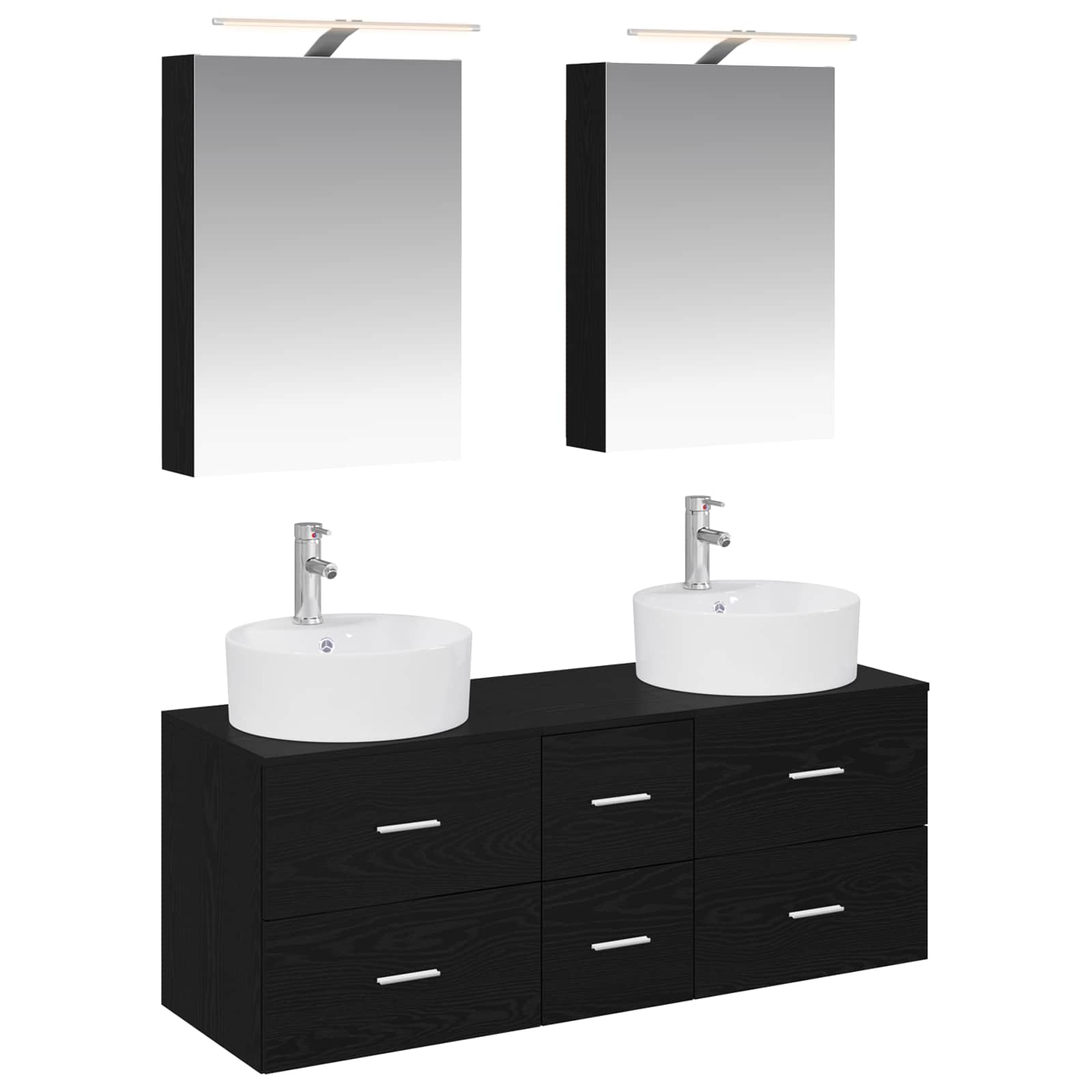 Set namještaja za kupaonicu 5 pcs Crni hrast