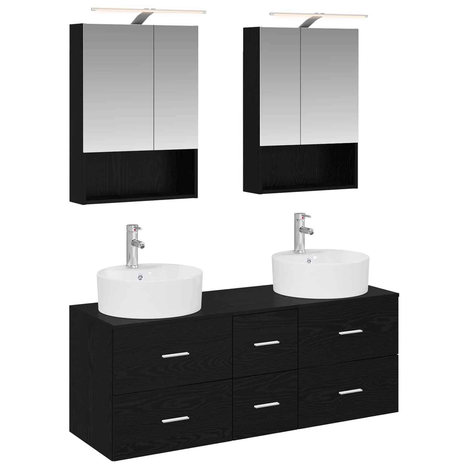 Set namještaja za kupaonicu 5 pcs Crni hrast