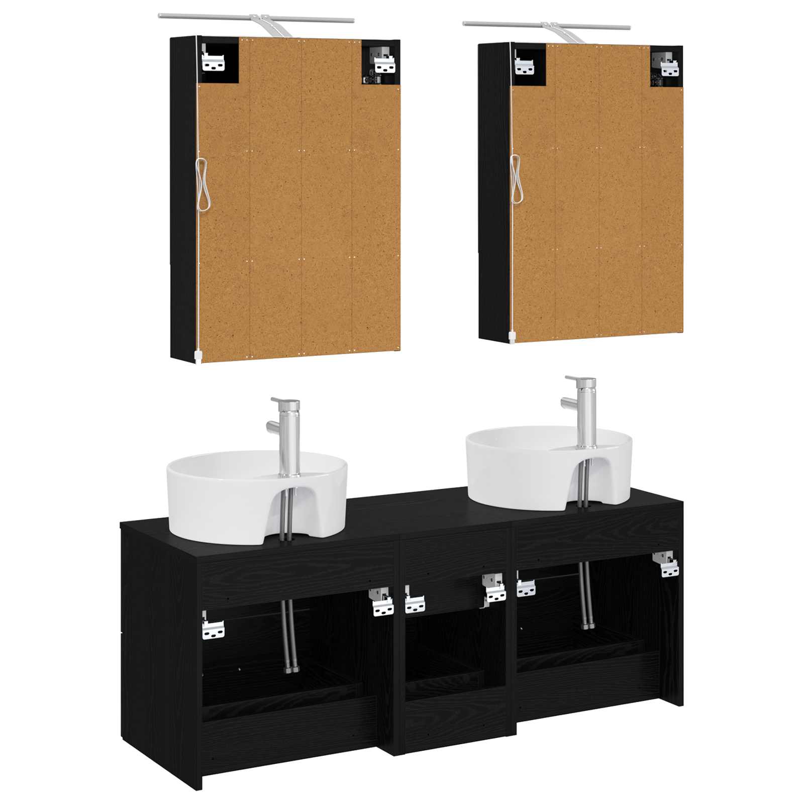 Set namještaja za kupaonicu 5 pcs Crni hrast