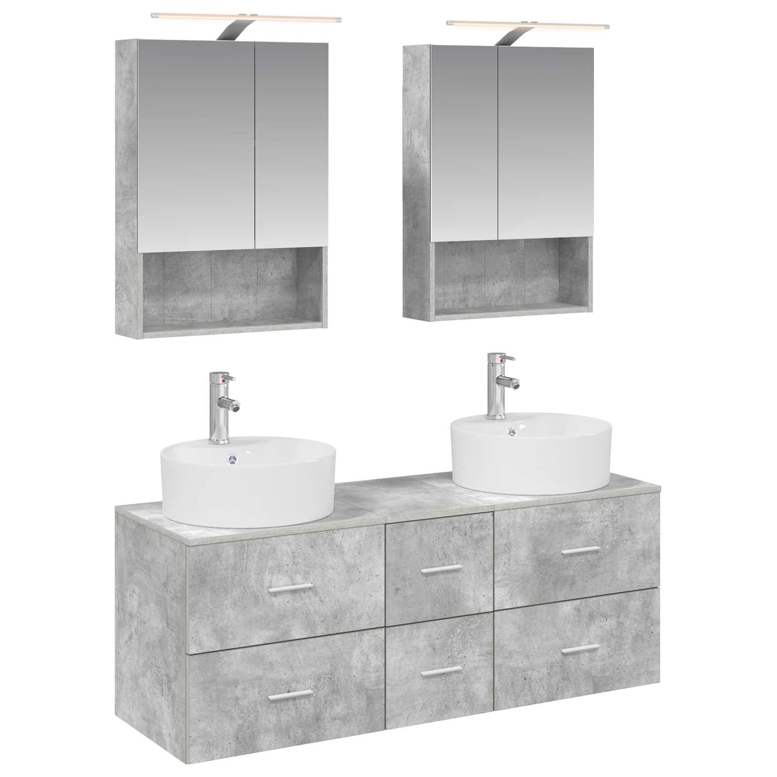 Set namještaja za kupaonicu 5 pcs Betonska siva