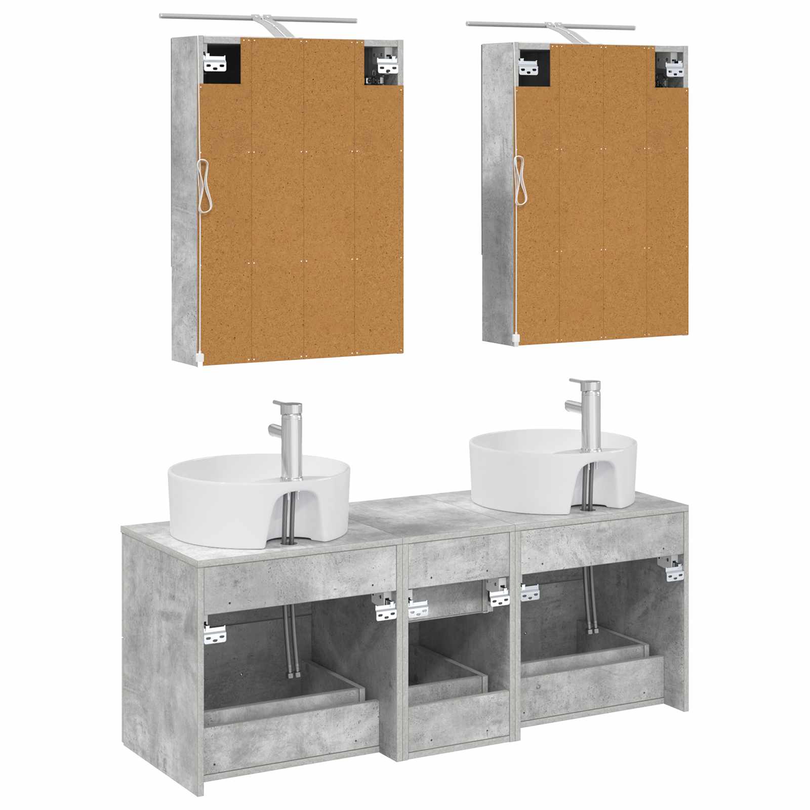 Set namještaja za kupaonicu 5 pcs Betonska siva