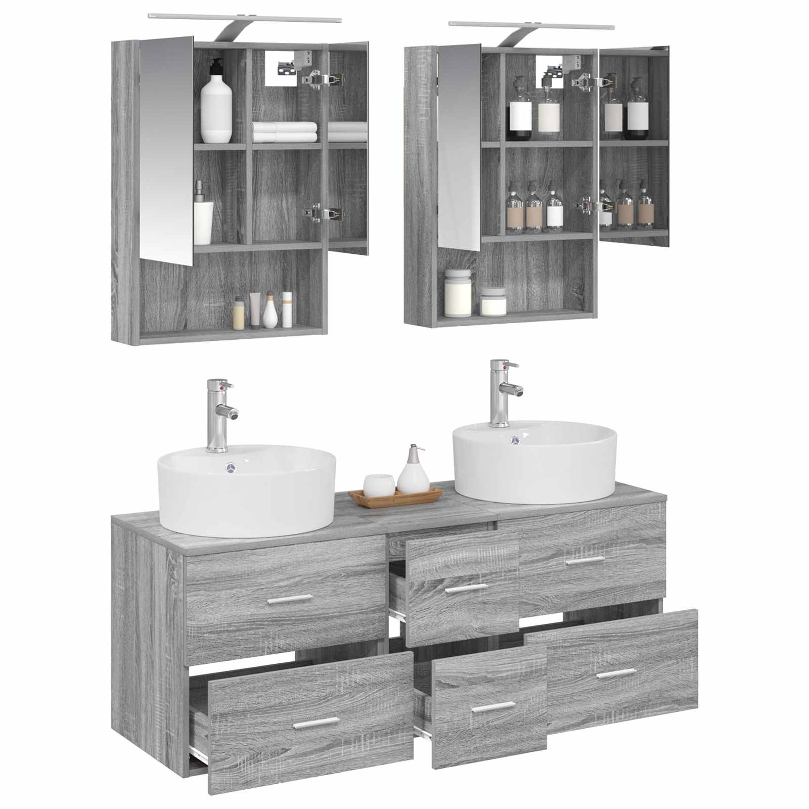 Set namještaja za kupaonicu 5 pcs Siva Sonoma