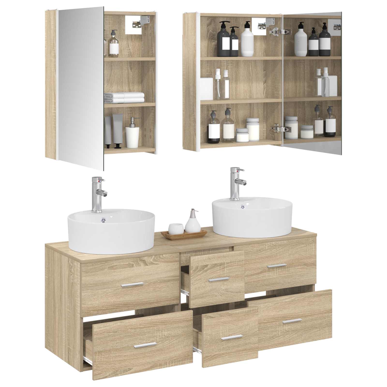 Set namještaja za kupaonicu 5 pcs Hrast sonoma