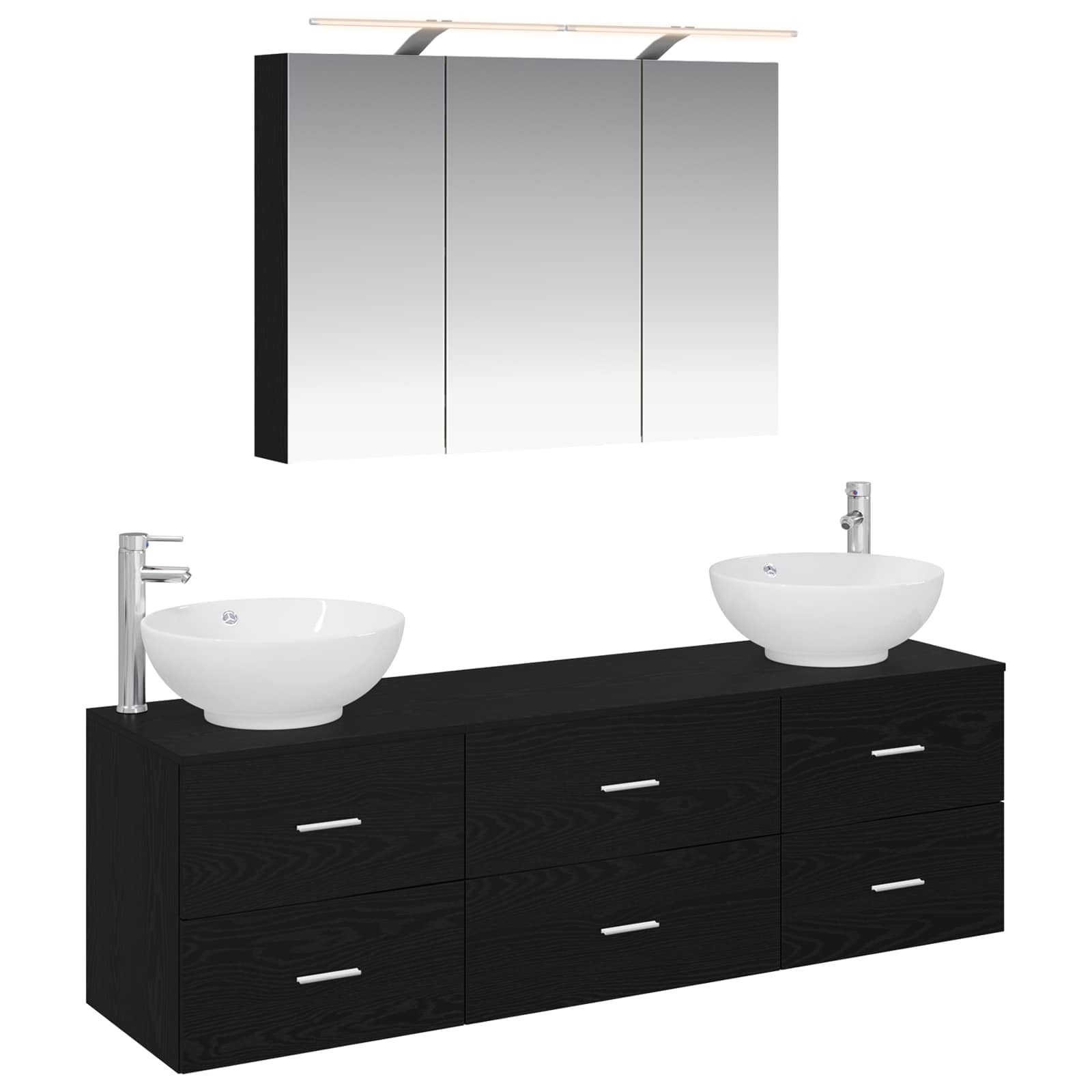 Set namještaja za kupaonicu 4 pcs Crni hrast