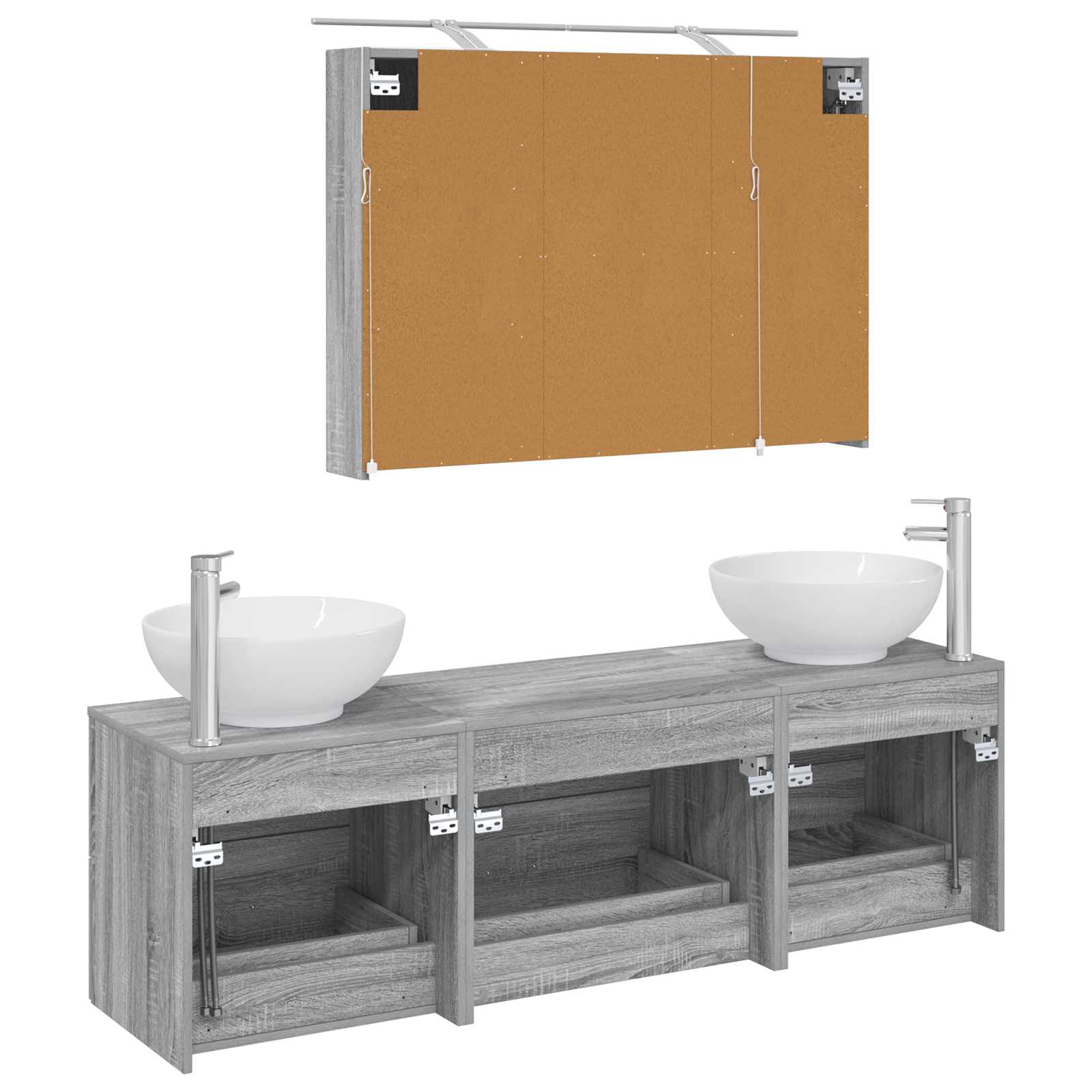 Set namještaja za kupaonicu 4 pcs Siva Sonoma