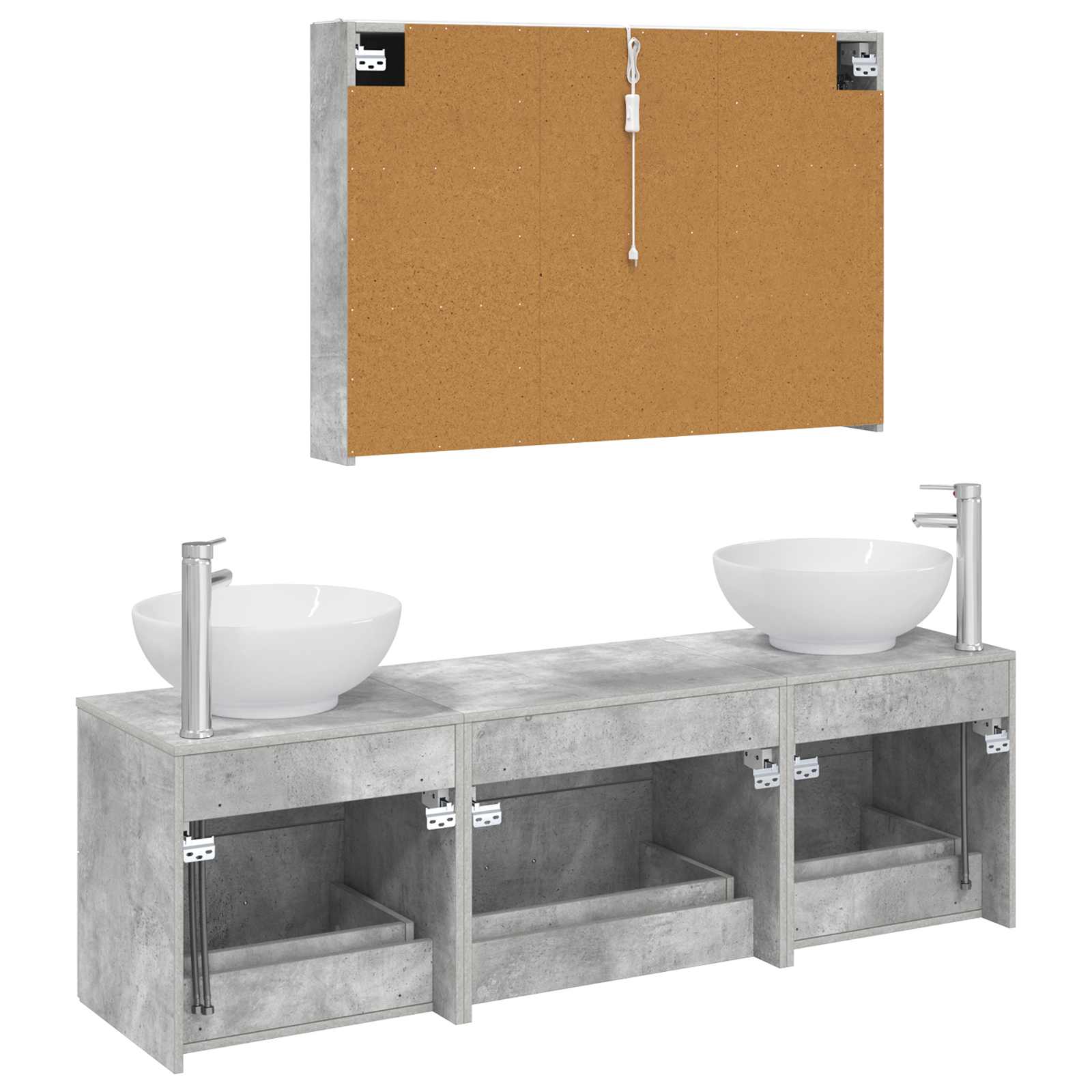 Set namještaja za kupaonicu 4 pcs Betonska siva