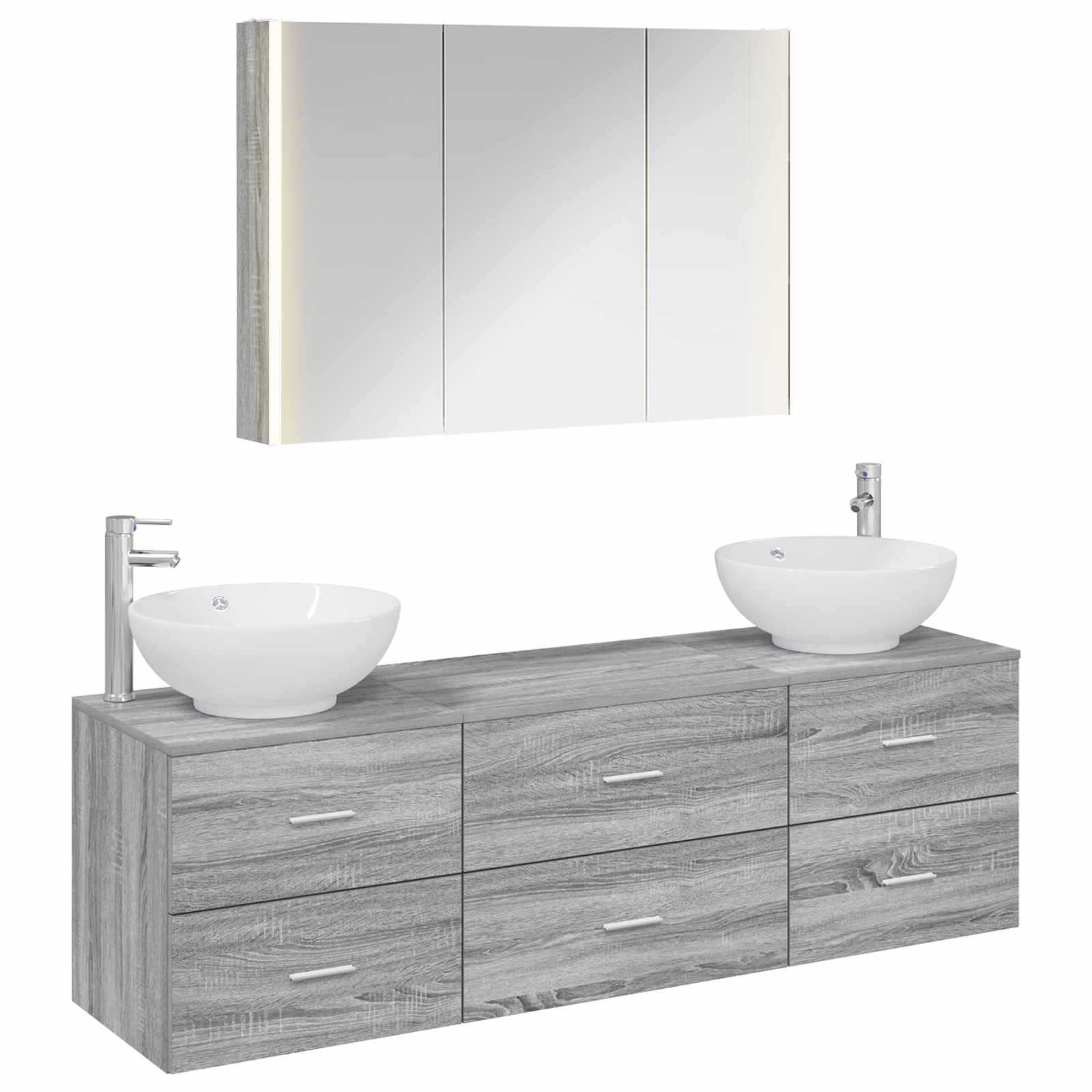 Set namještaja za kupaonicu 4 pcs Siva Sonoma