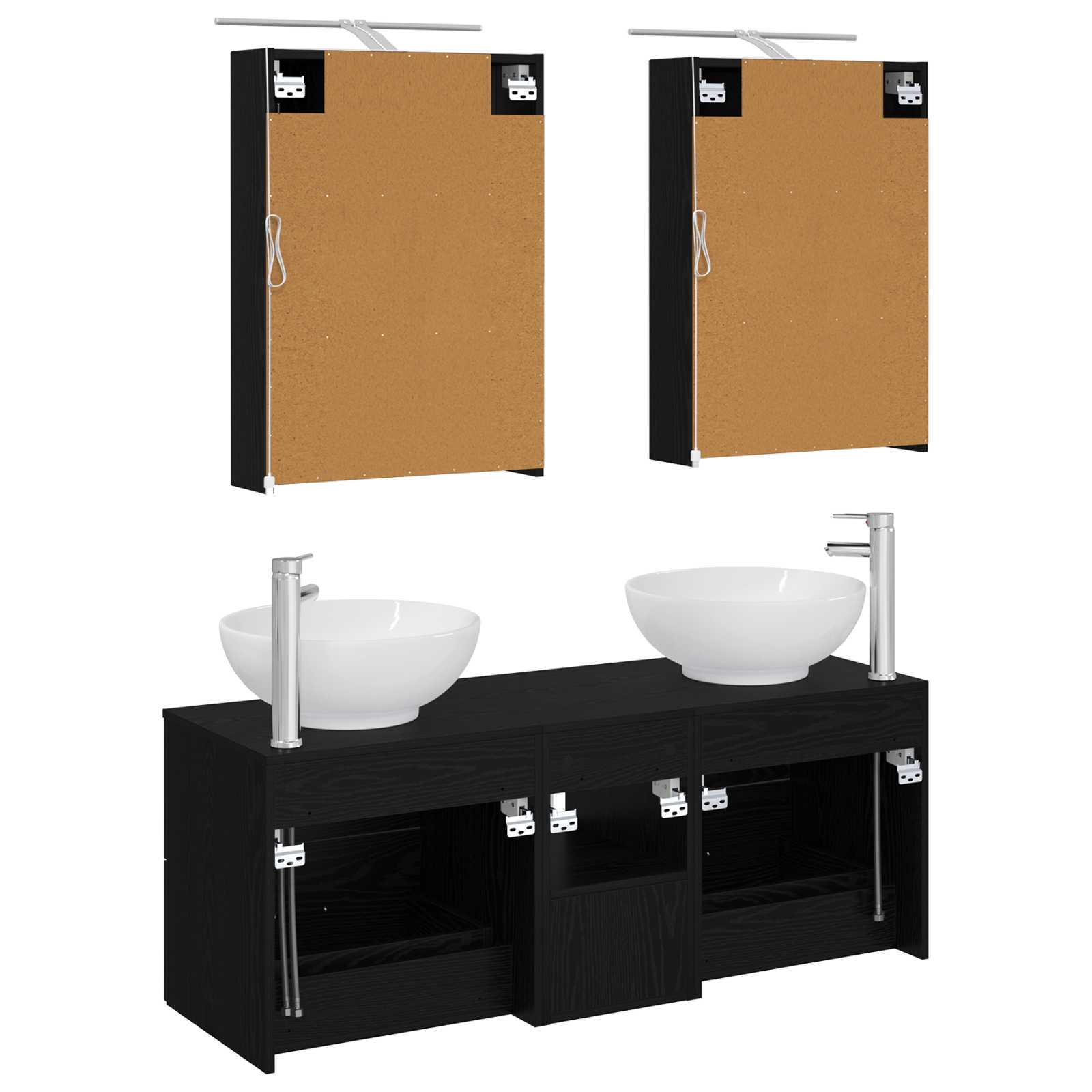 Set namještaja za kupaonicu 5 pcs Crni hrast