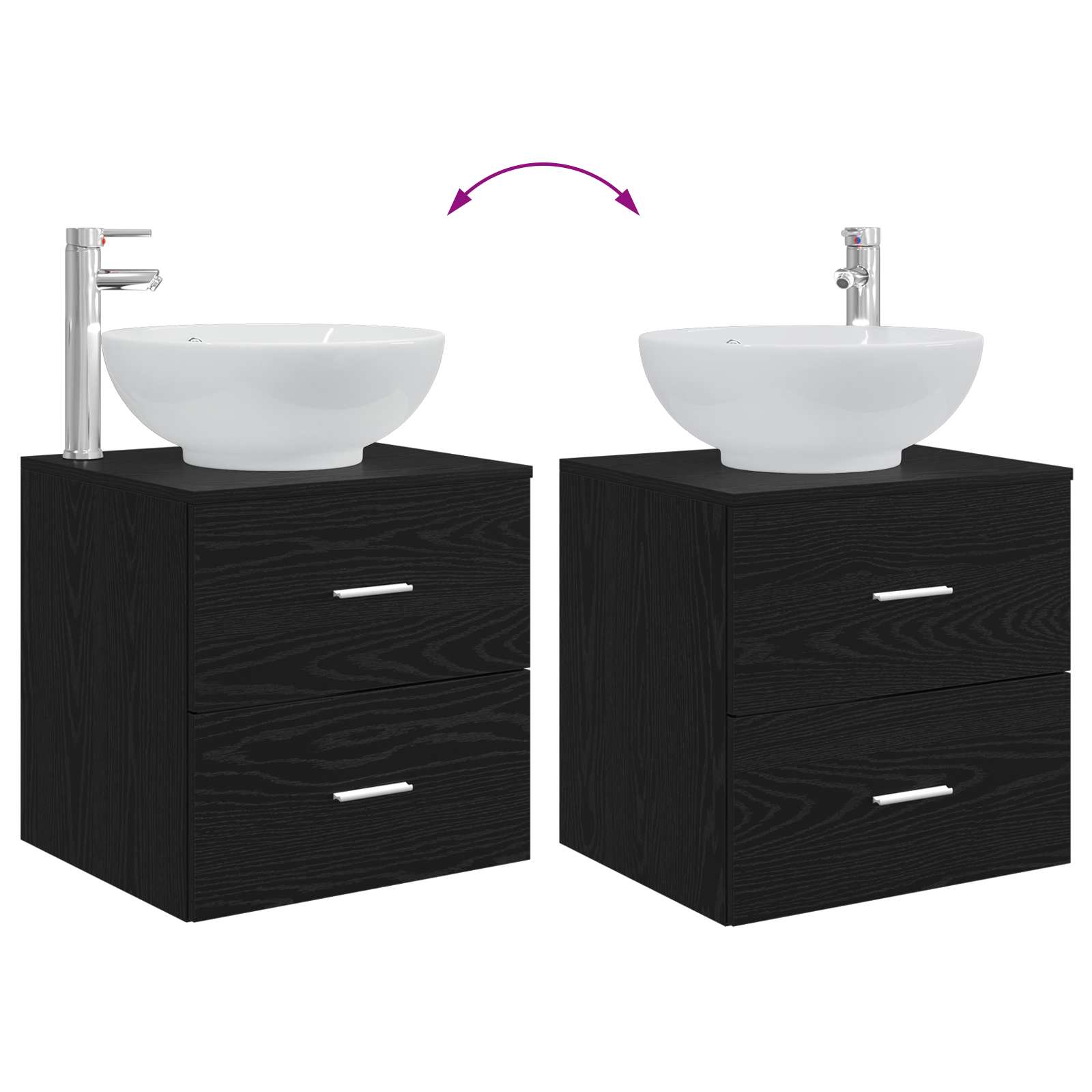 Set namještaja za kupaonicu 5 pcs Crni hrast
