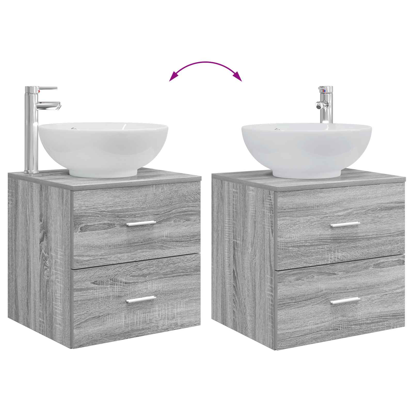 Set namještaja za kupaonicu 5 pcs Siva Sonoma