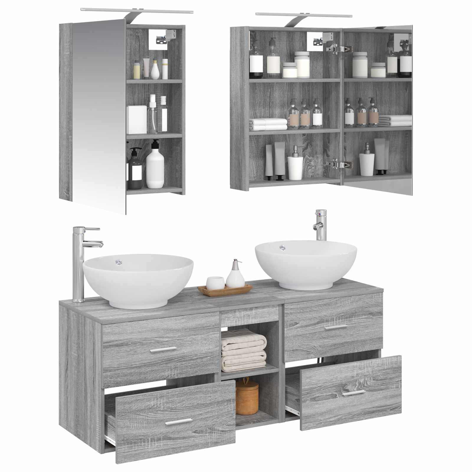 Set namještaja za kupaonicu 5 pcs Siva Sonoma