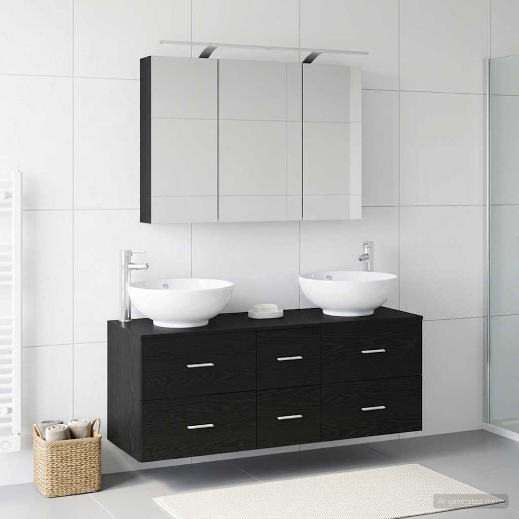 Set namještaja za kupaonicu 4 pcs Crni hrast