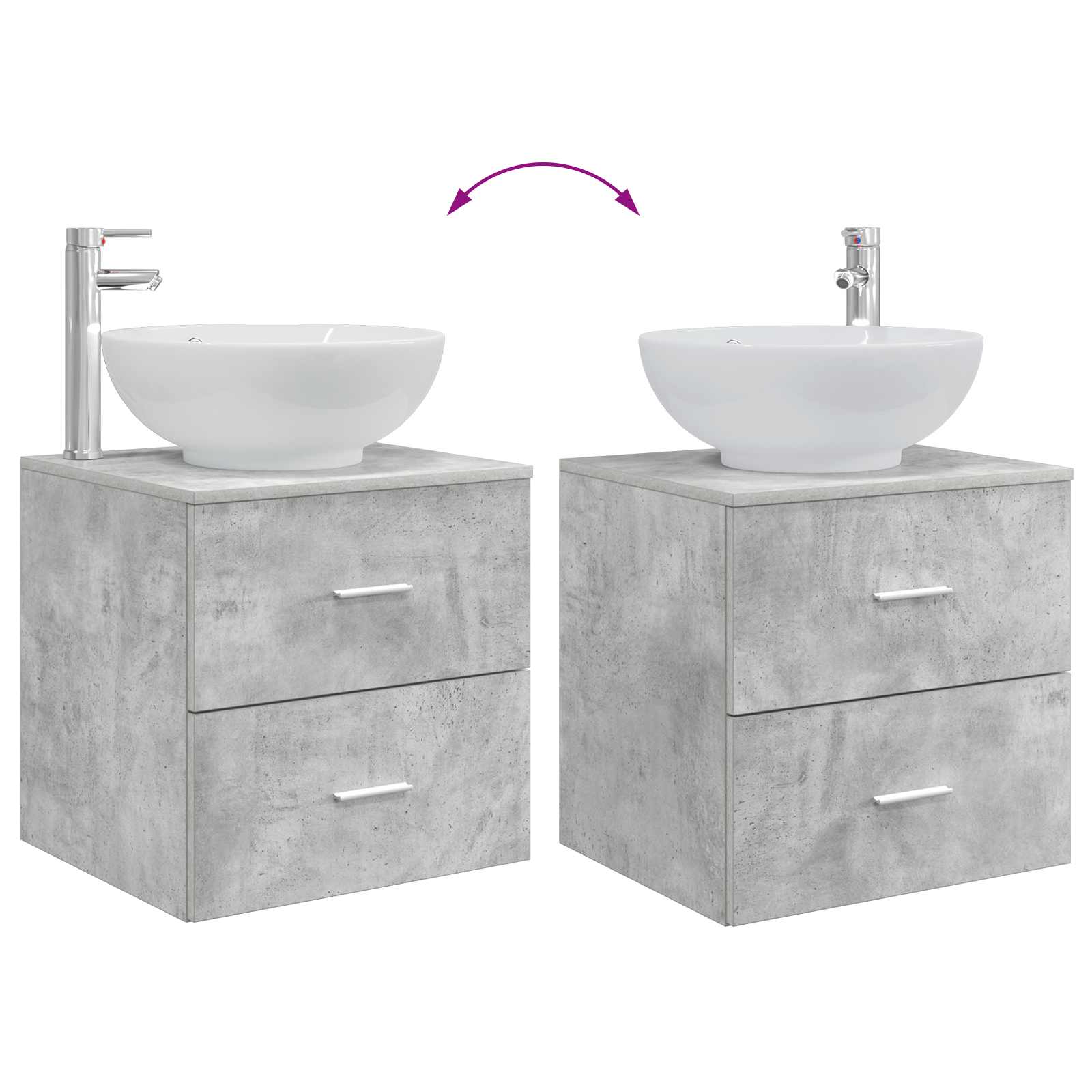 Set namještaja za kupaonicu 4 pcs Betonska siva