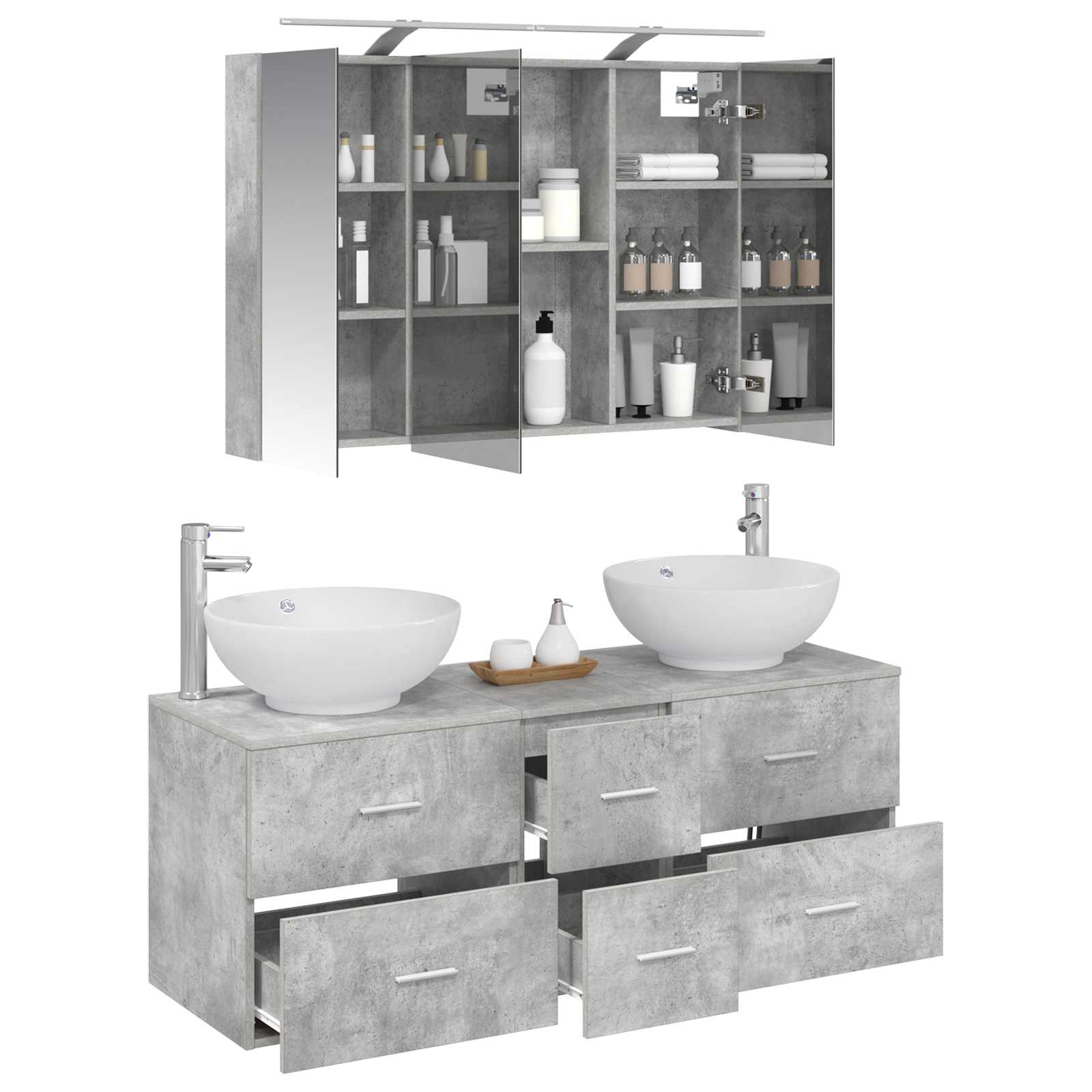 Set namještaja za kupaonicu 4 pcs Betonska siva