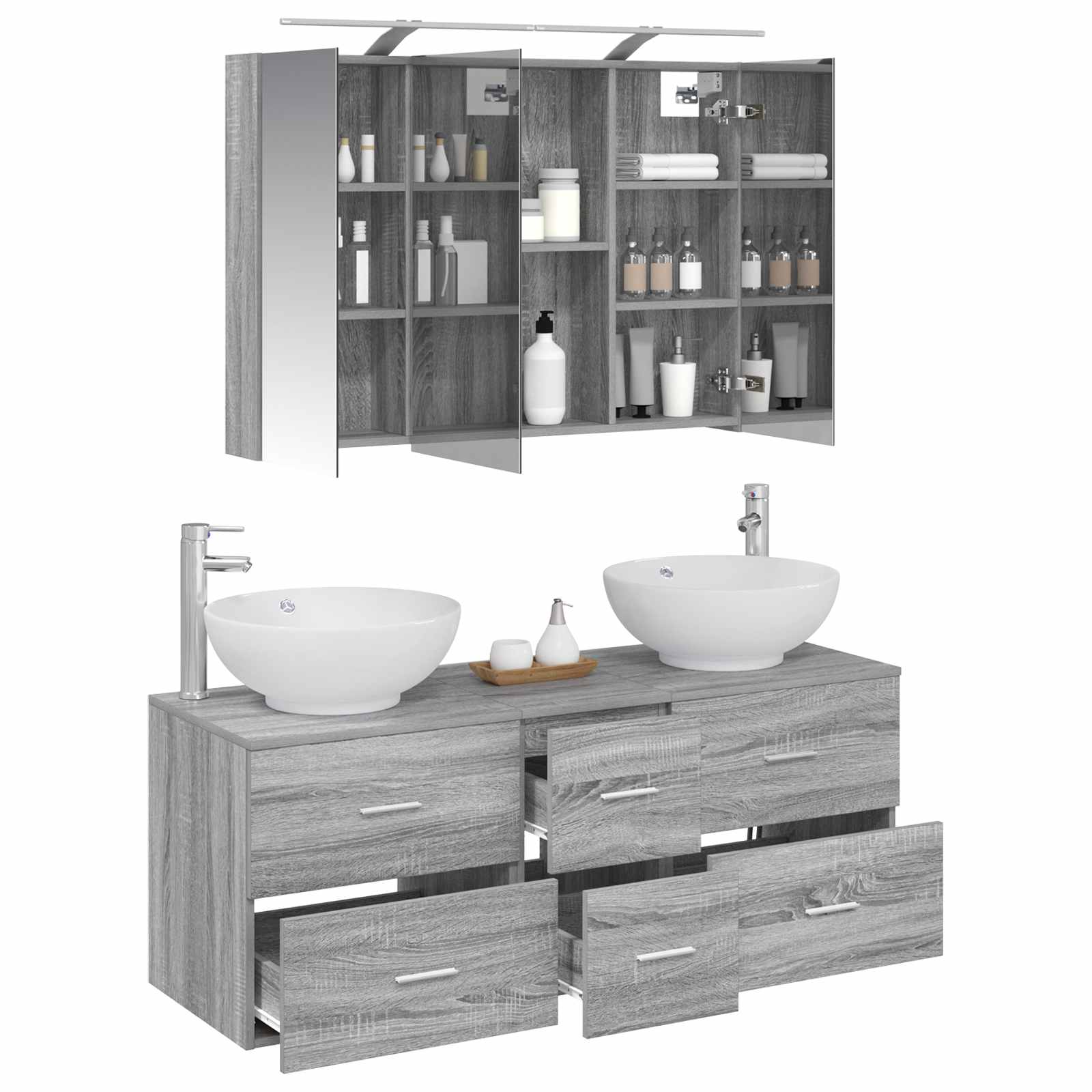 Set namještaja za kupaonicu 4 pcs Siva Sonoma