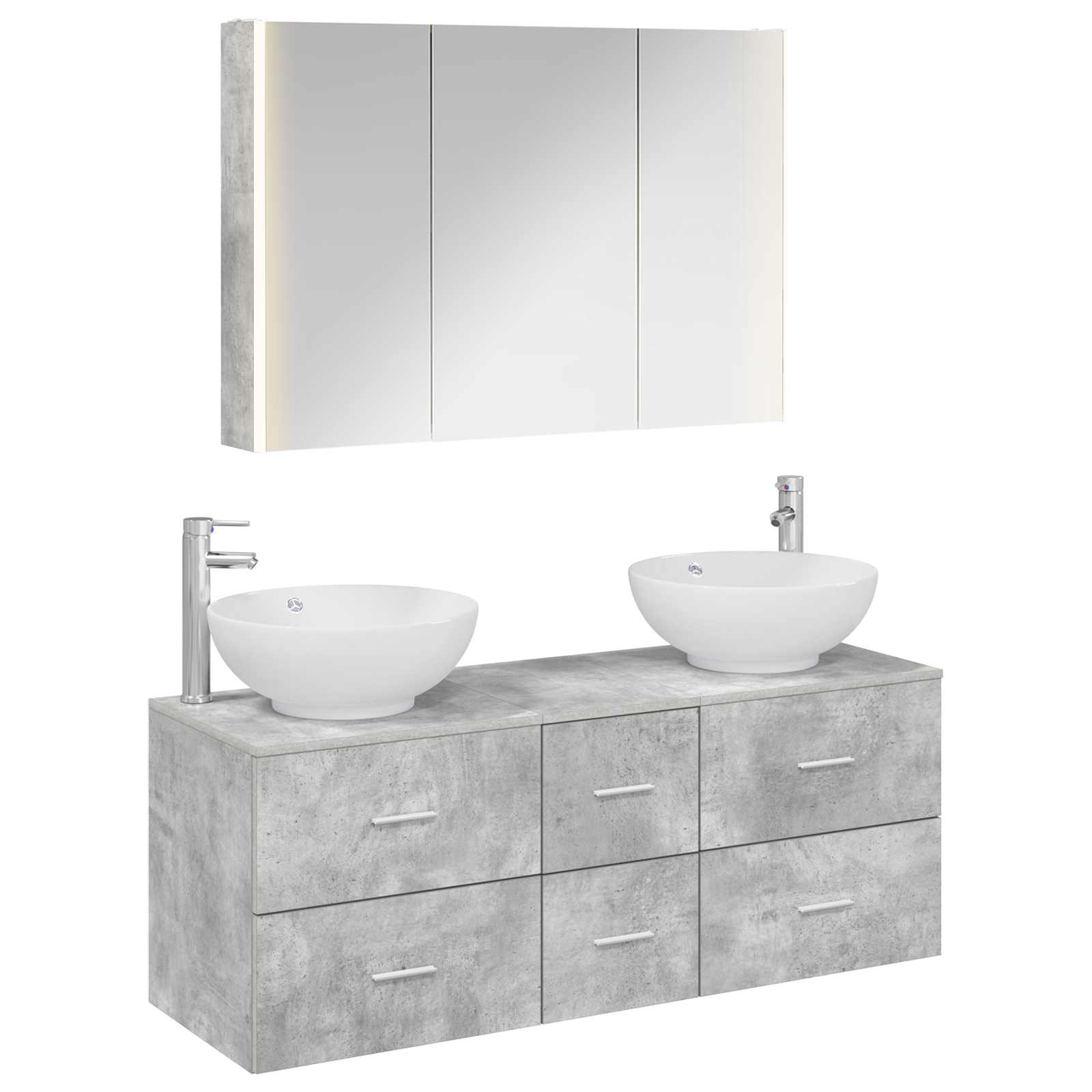 Set namještaja za kupaonicu 4 pcs Betonska siva