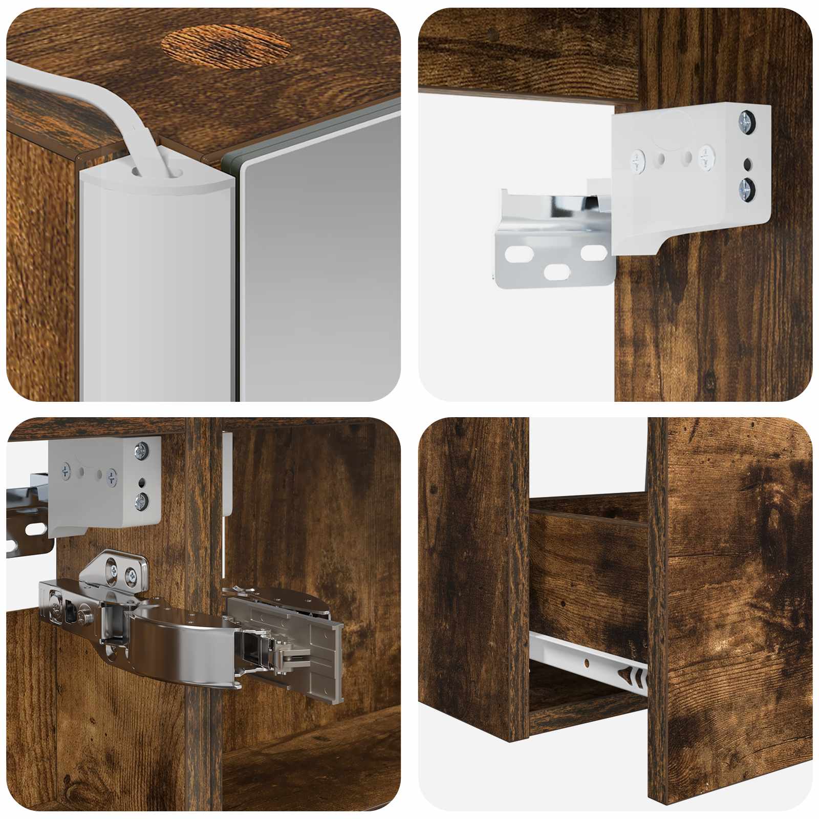 Set namještaja za kupaonicu 4 pcs Dimljeni hrast